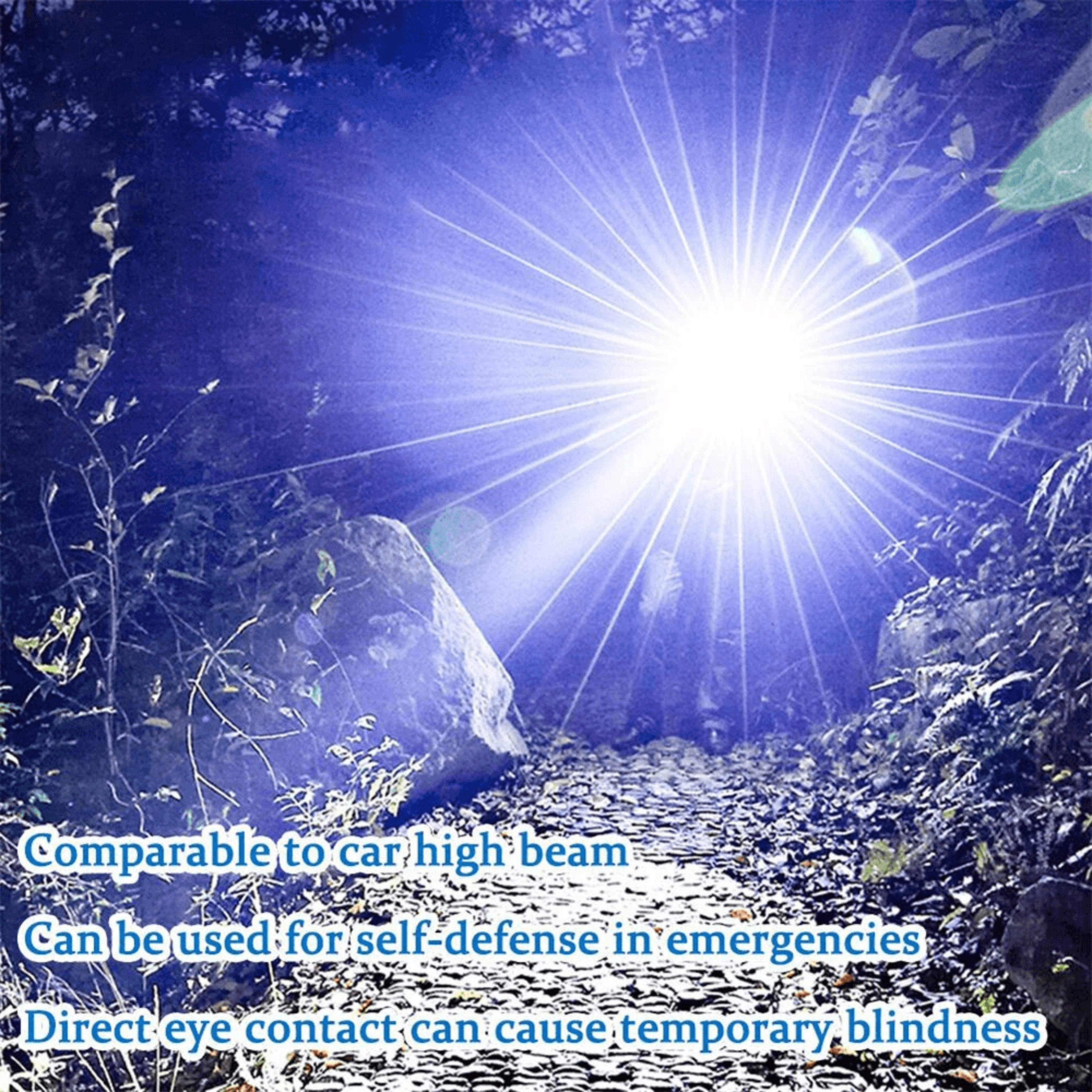 Solar Rechargeable LED Flashlight With COB Emergency Light 4