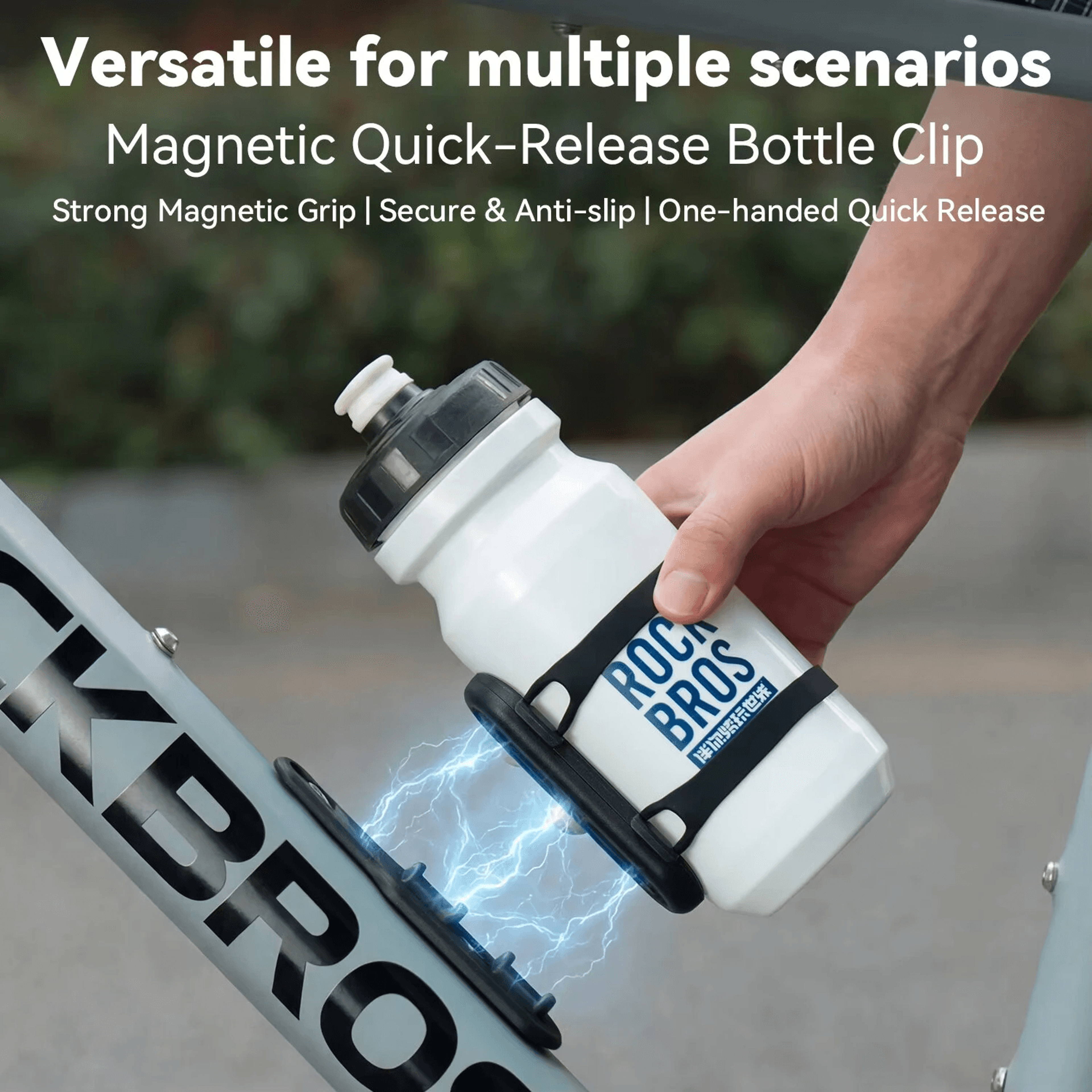 Magnetic Quick Release Bike Bottle Holder With Universal Adjustable Strap 1
