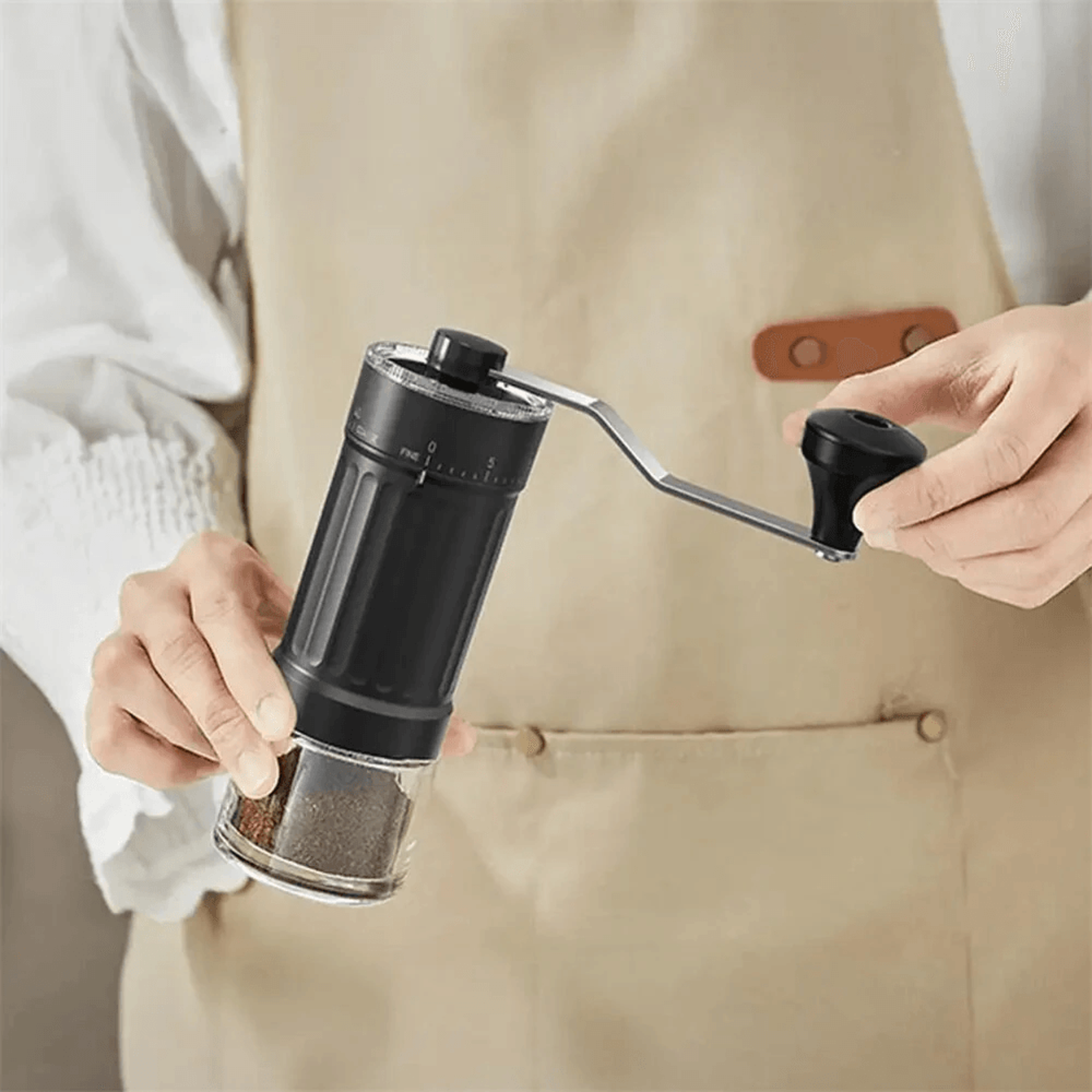 Portable Manual Coffee Grinder With Ceramic Burr Hand Crank 2