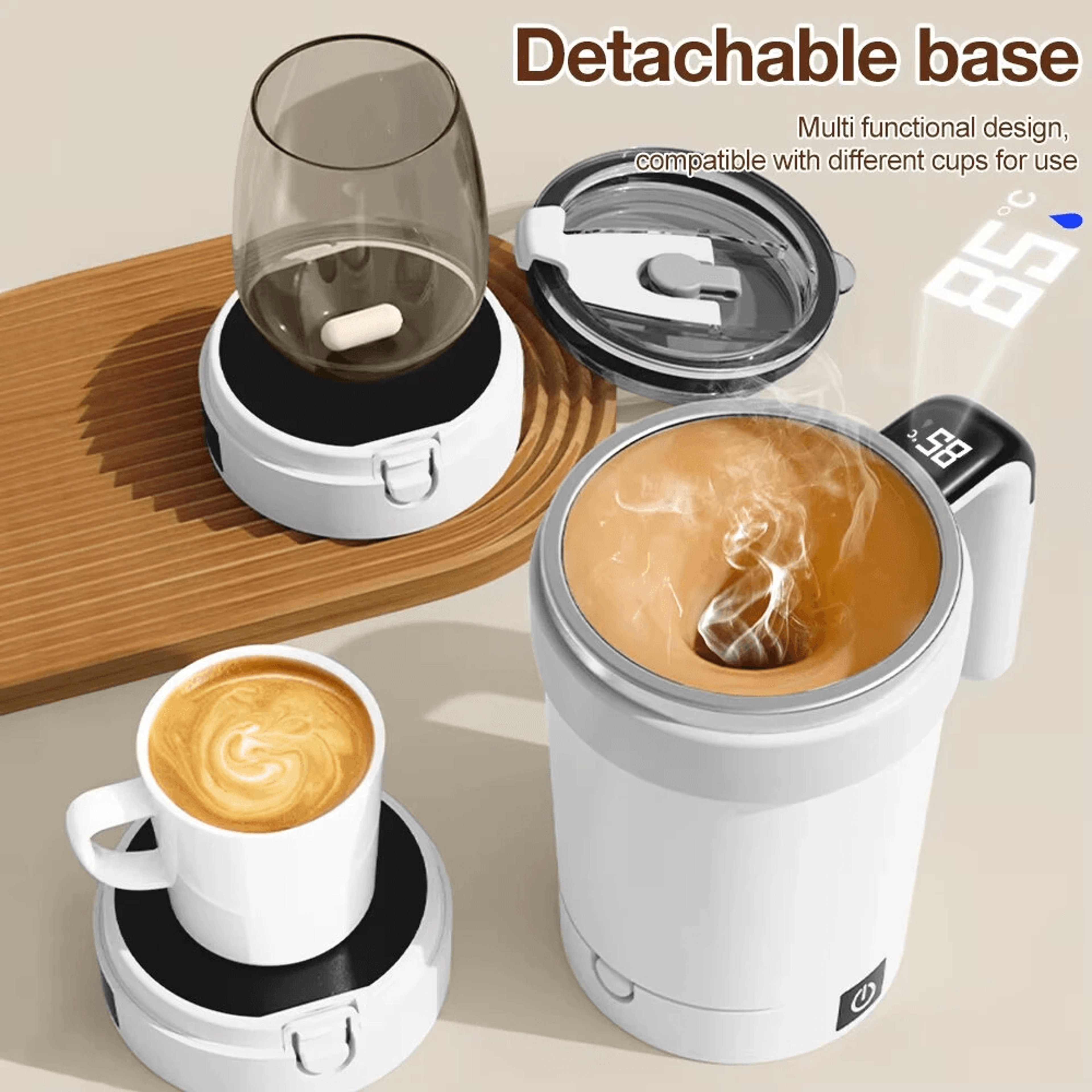 Automatic Magnetic Self Stirring Mug With USB Charging Straw And Lid 1