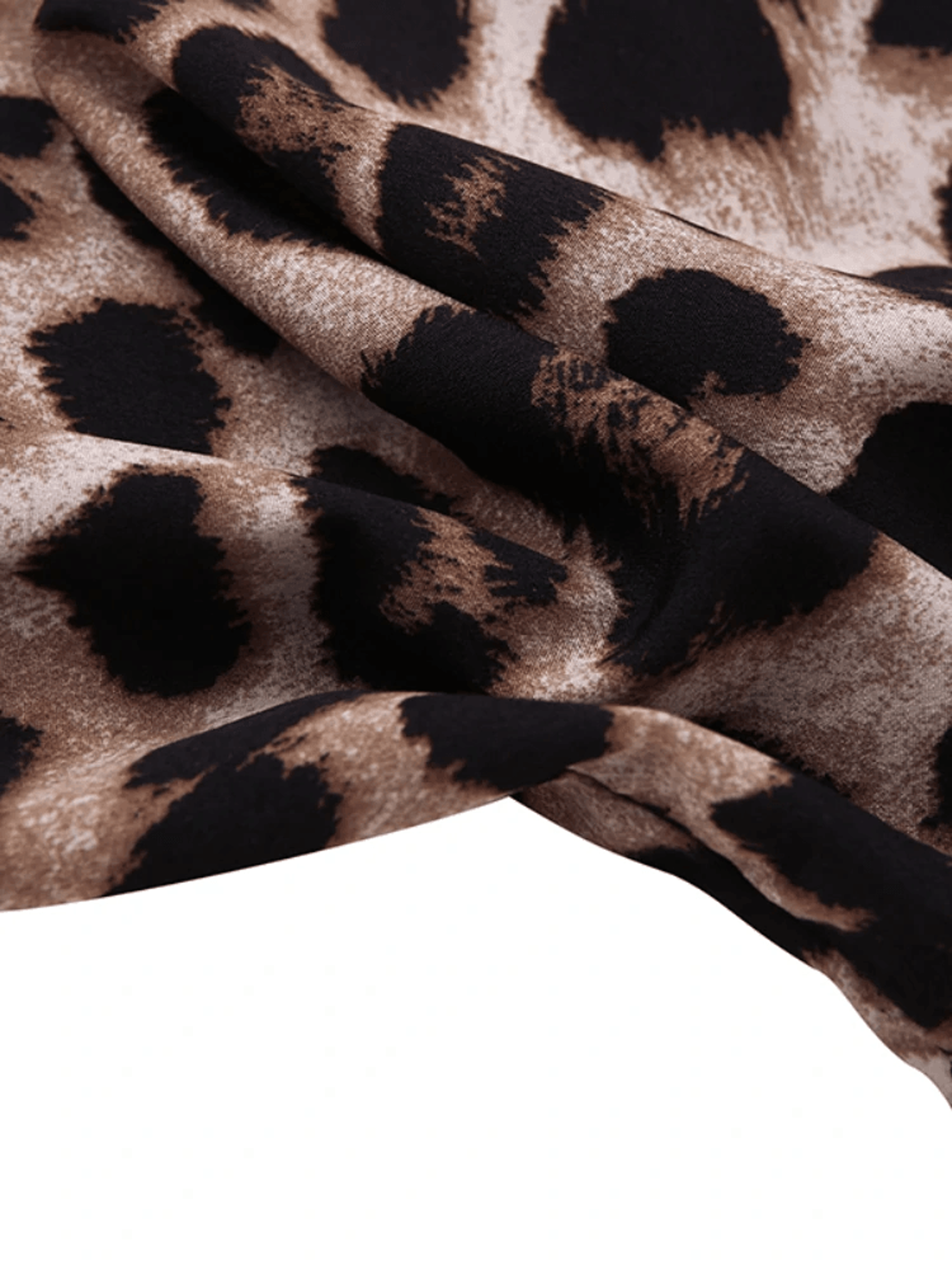 Leopard Print Shirt Dress For Women Long Sleeve Button Up Maxi Dress 4