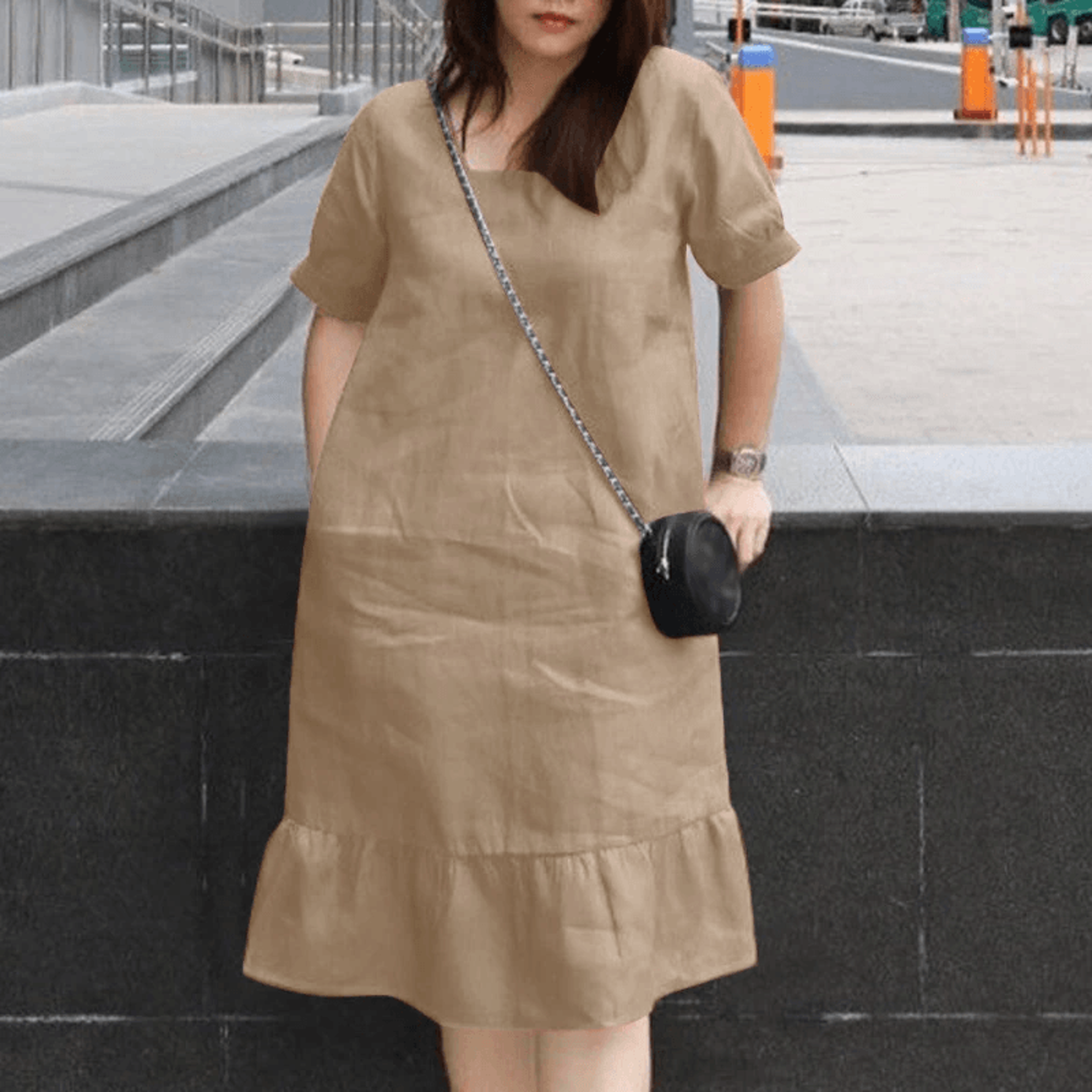 Vintage Square Neck Summer Dress With Lantern Sleeves And Ruffle Trim 5