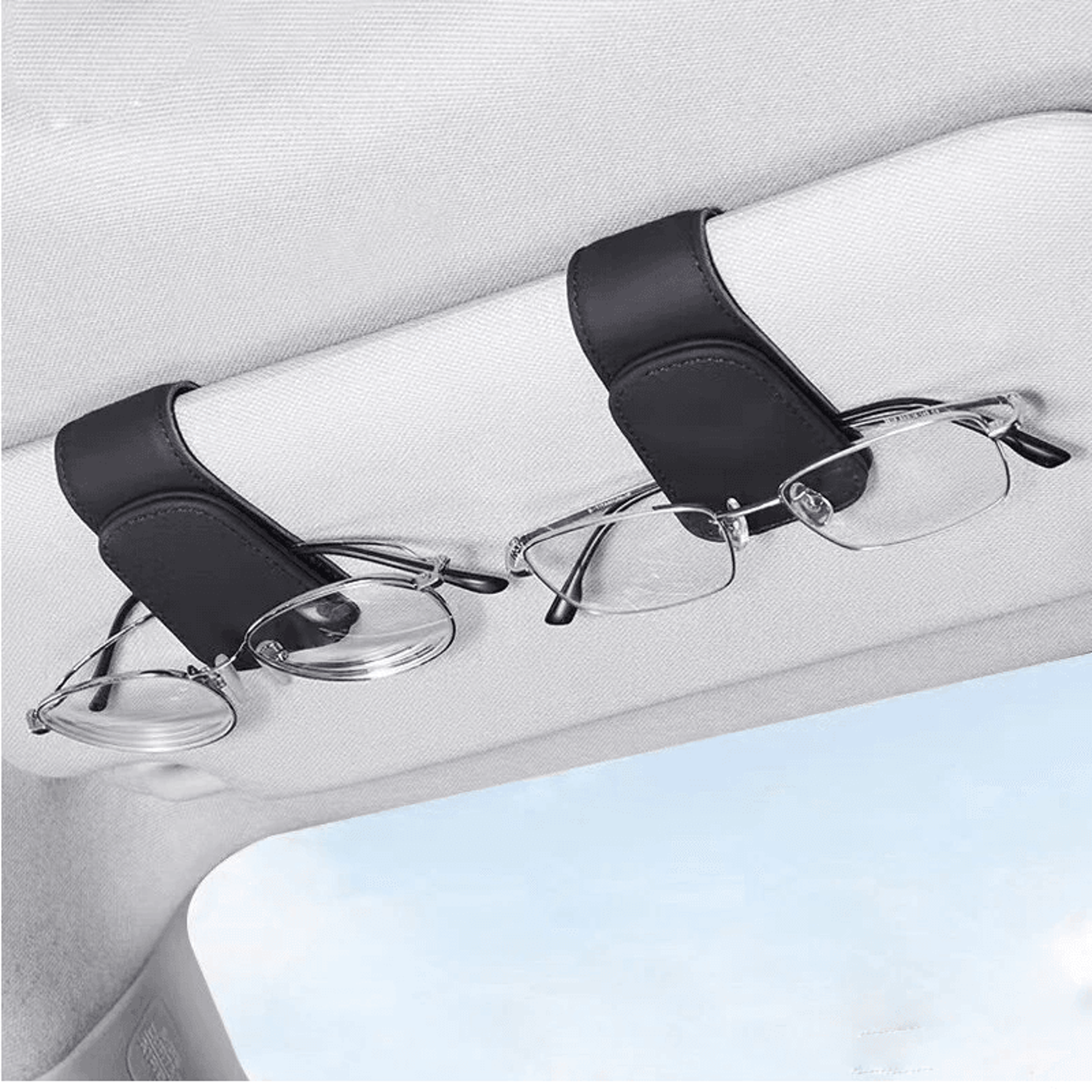 Car Sun Visor Sunglasses Holder Clip With Document Storage 0