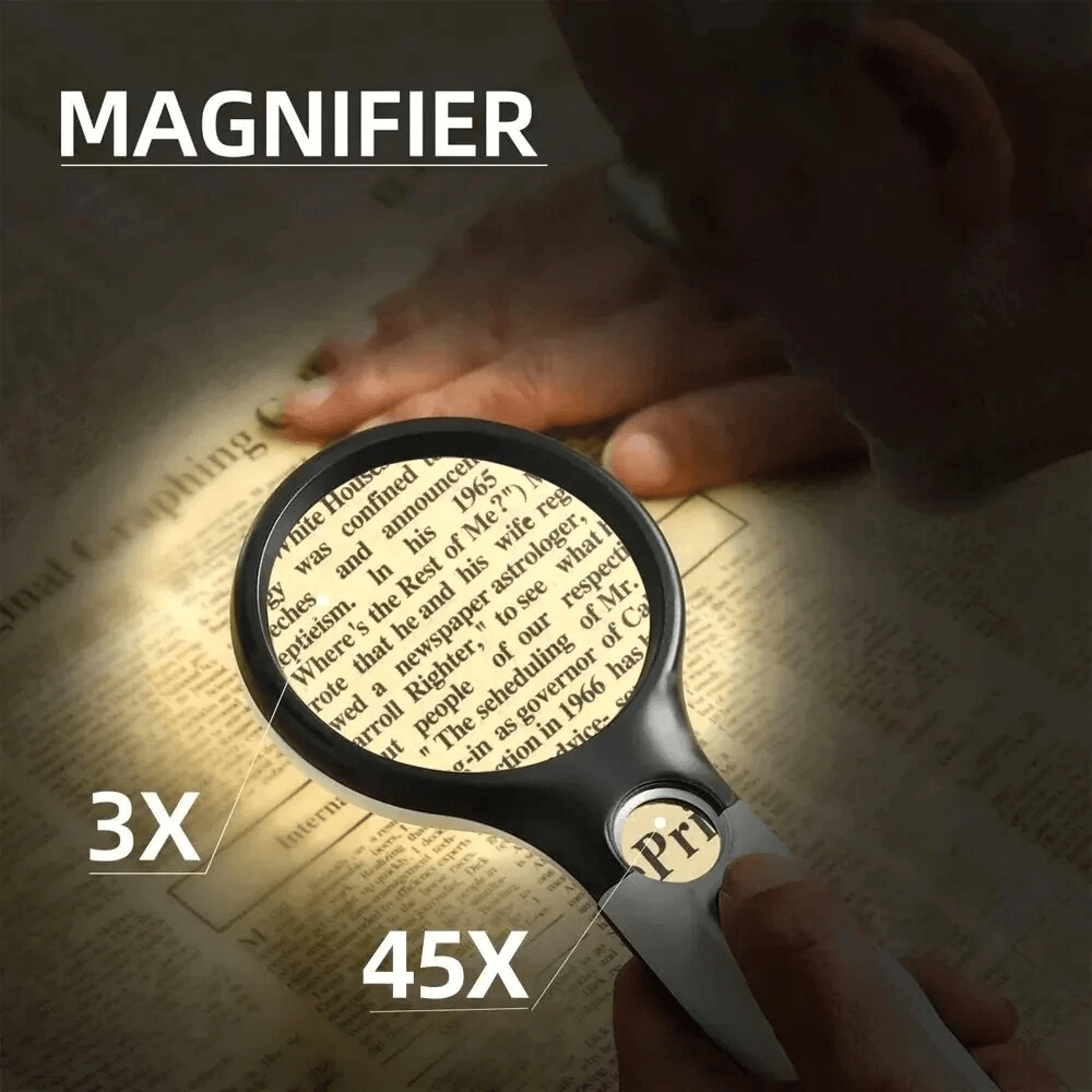 Dual Lens LED Magnifying Glass For Reading Jewelry And Detailed Inspection 4