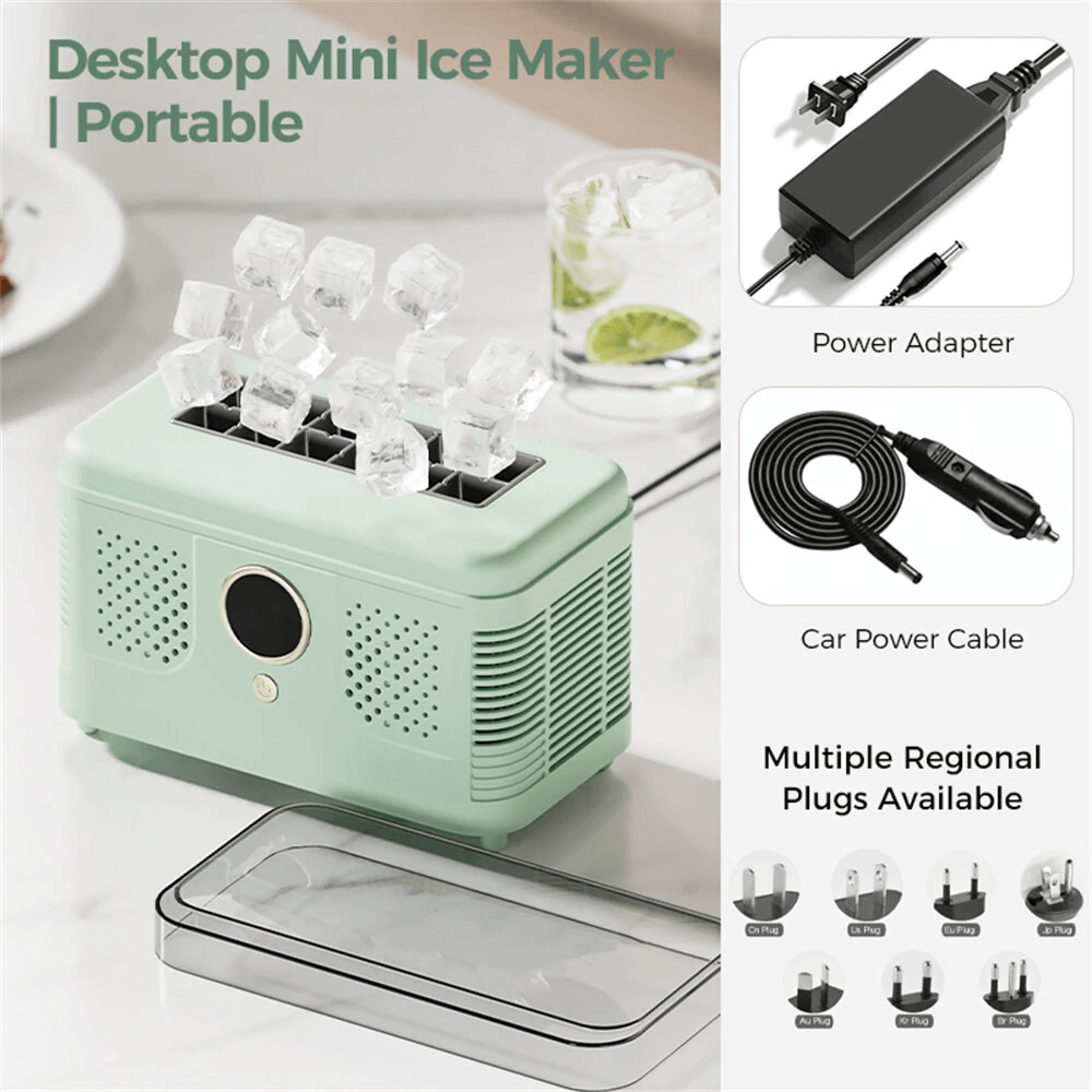 Portable Countertop Ice Maker Compact Cube Ice Machine For Home Office And Camping 8