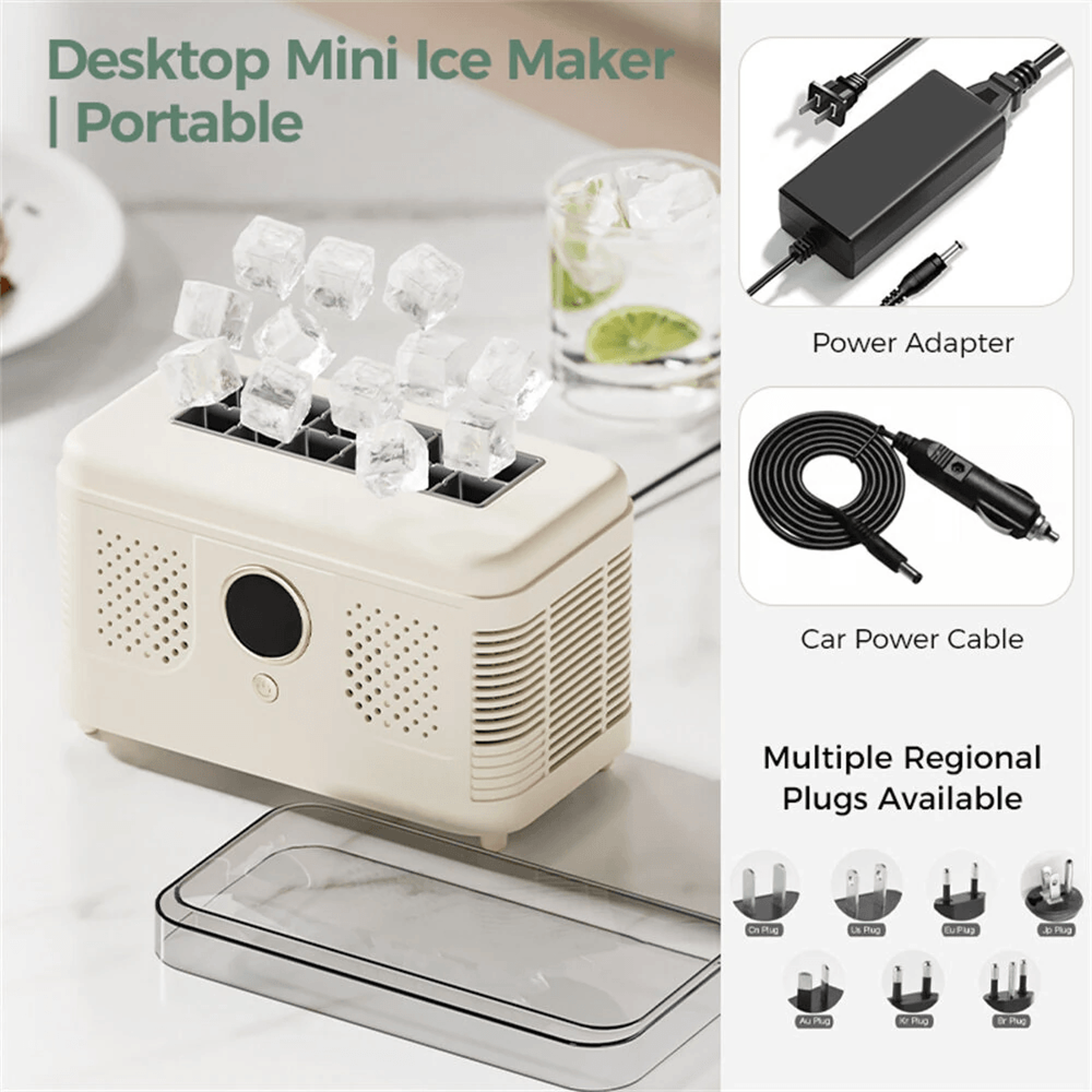 Portable Countertop Ice Maker Compact Cube Ice Machine For Home Office And Camping 7