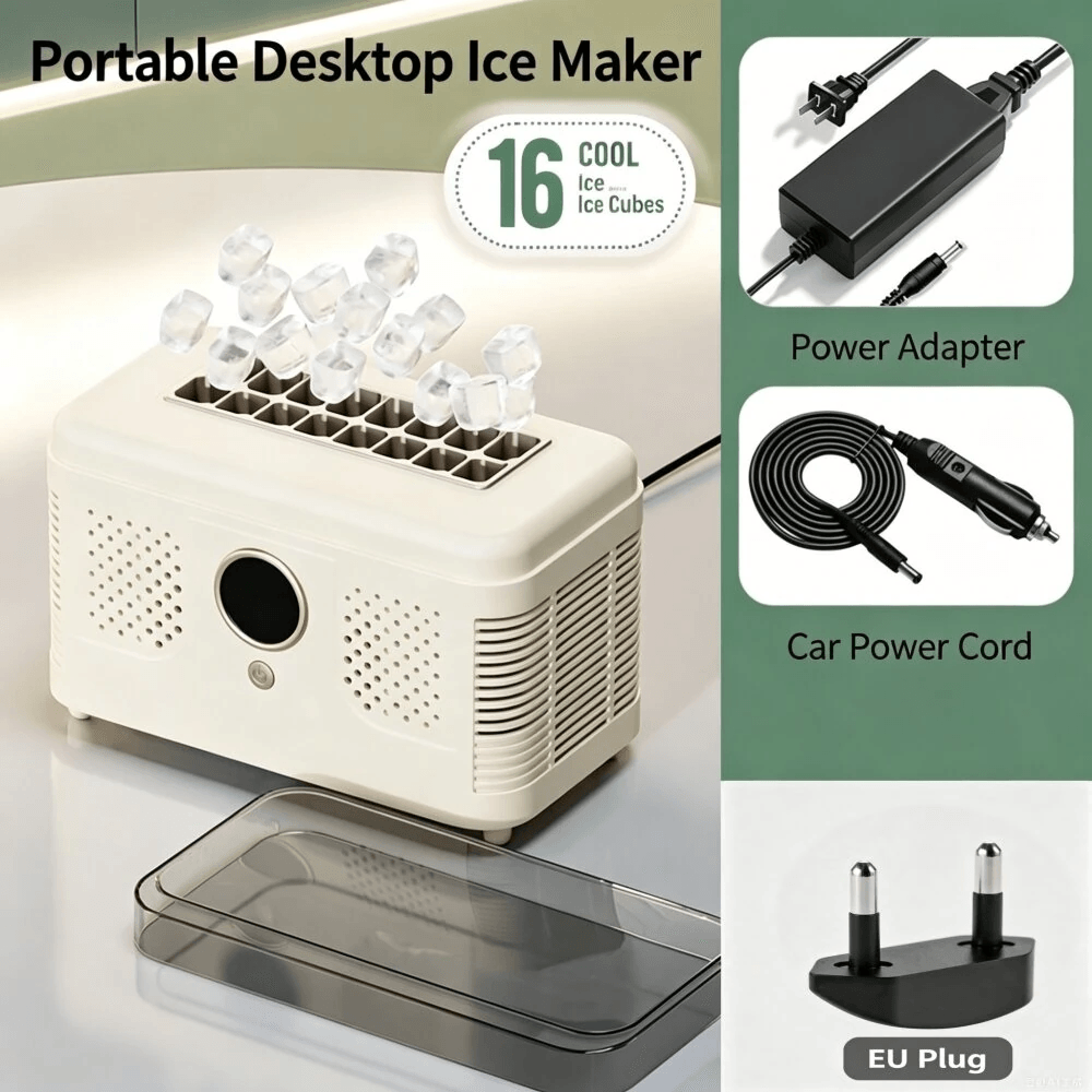 Portable Countertop Ice Maker With Cube Fast Ice Making 8