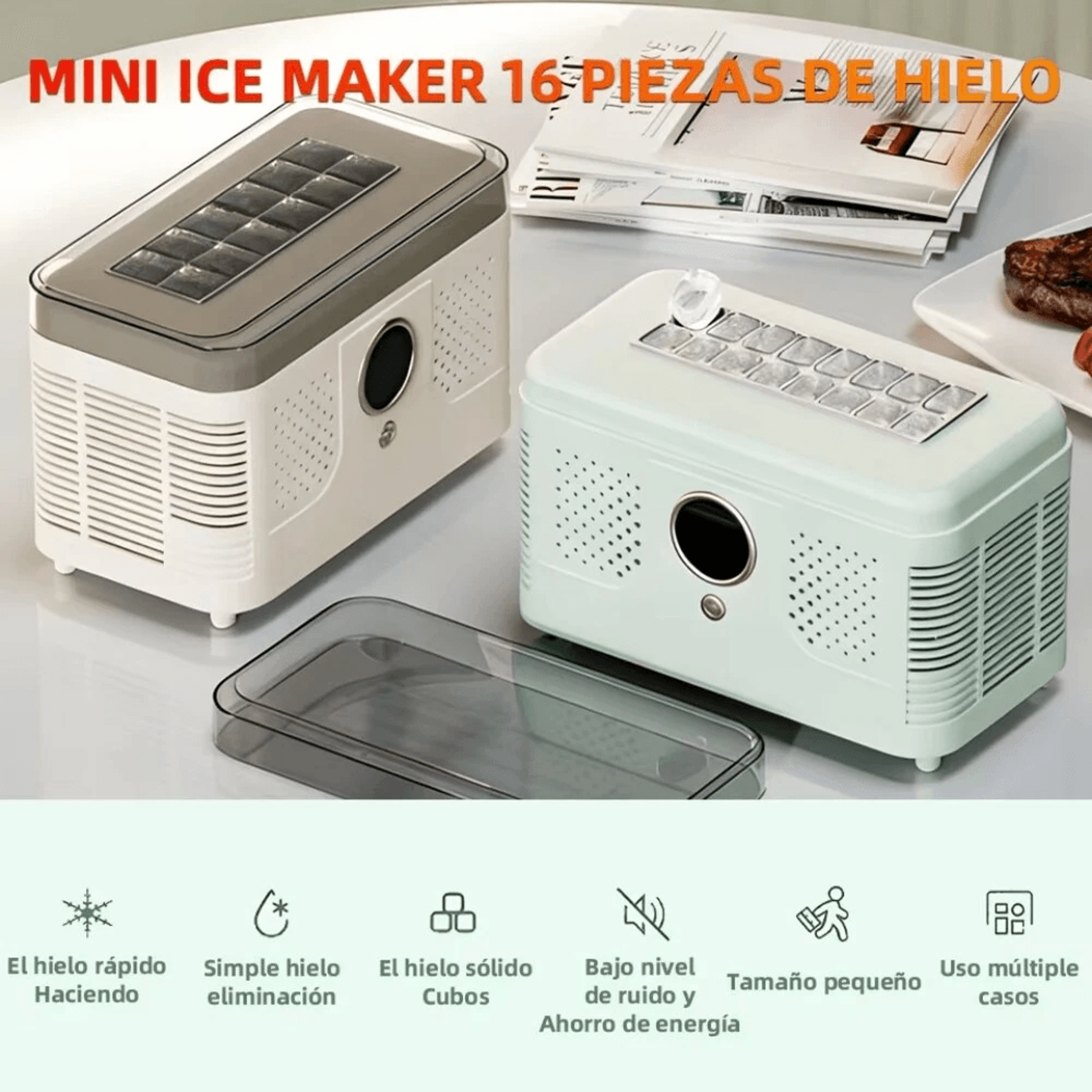 Portable Countertop Ice Maker With Cube Fast Ice Making 6
