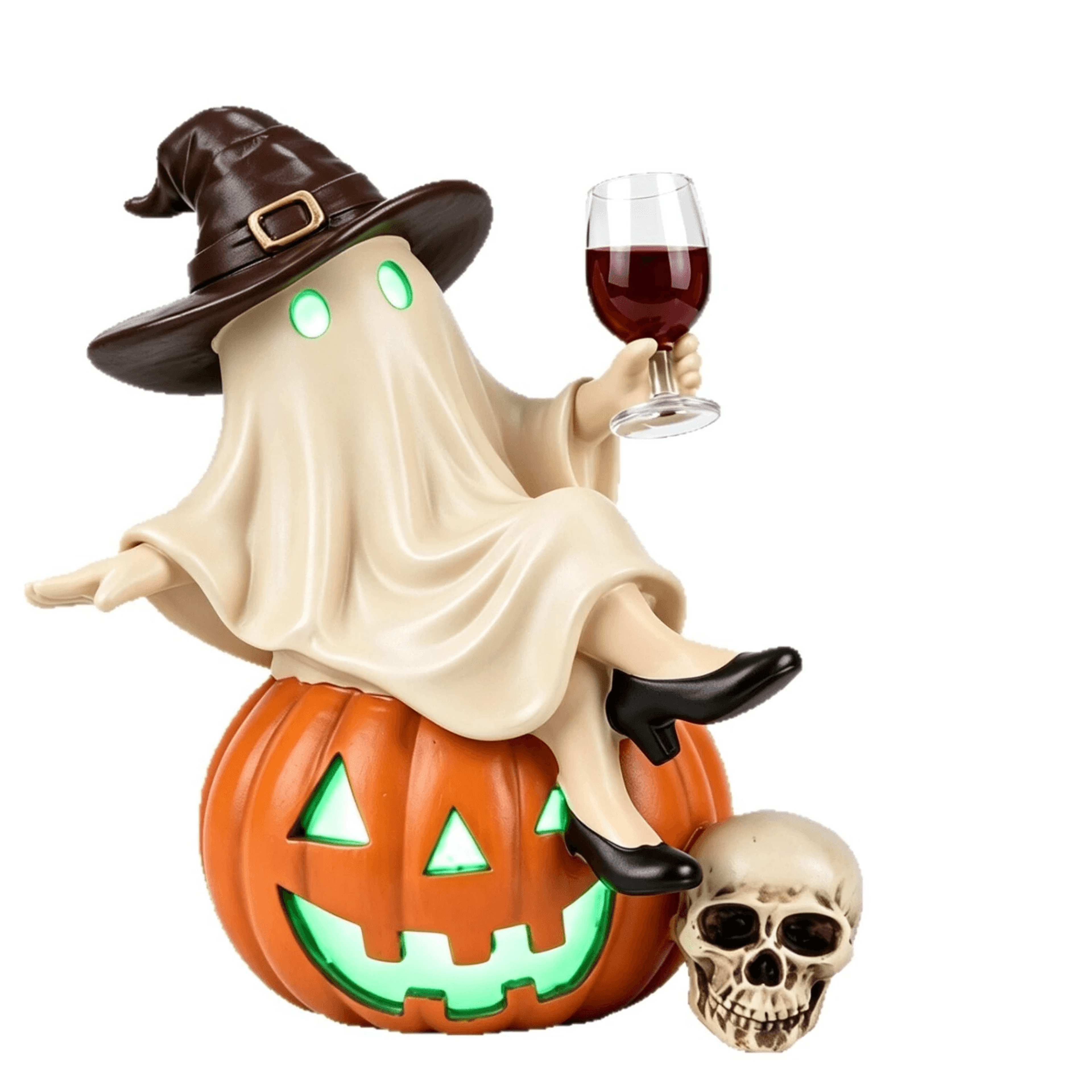 Tipsy Ghost Halloween Night Light Pumpkin Resin Table Lamp 0
