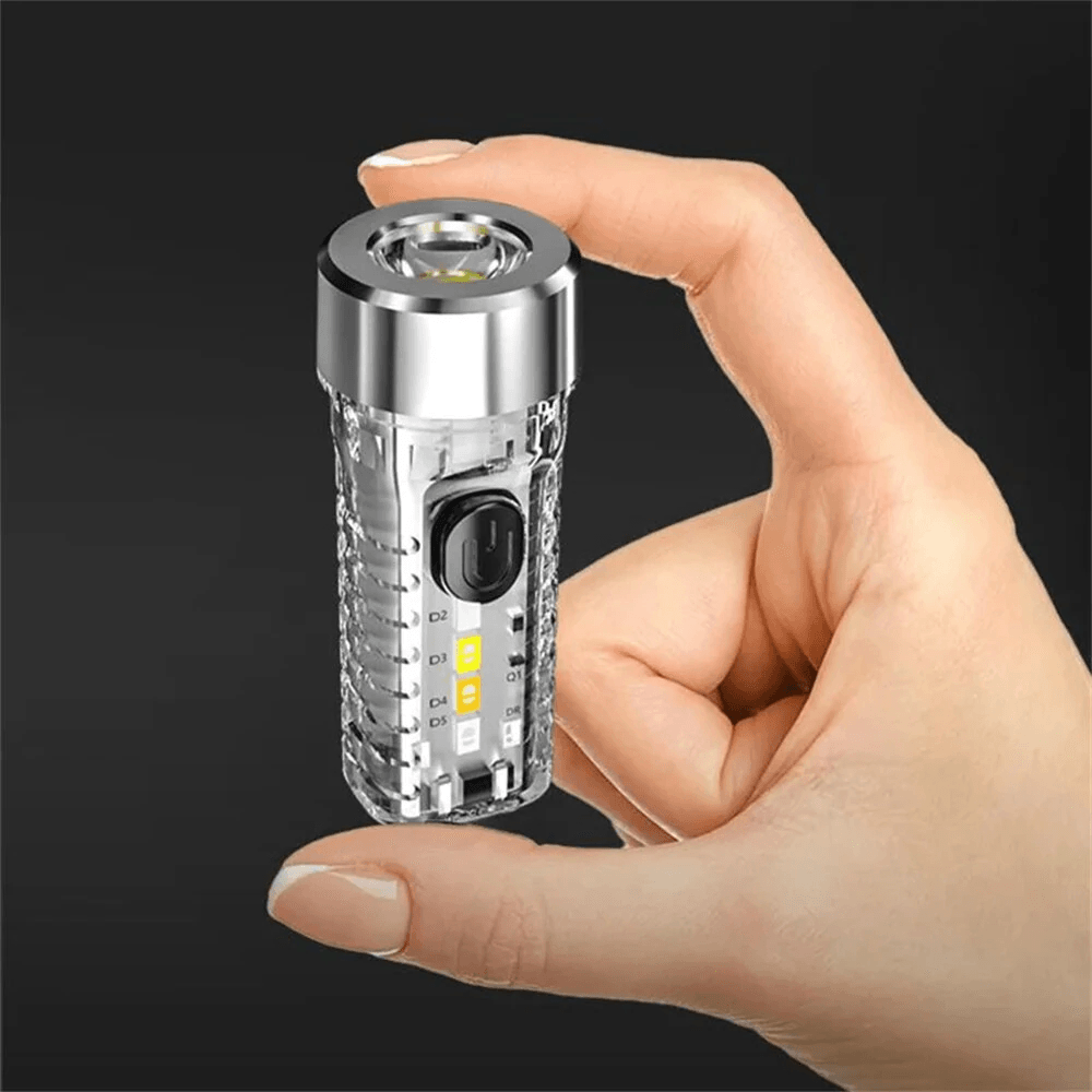 Rechargeable Mini LED Keychain Flashlight Type C Pocket Light For Camping And Emergencies 7