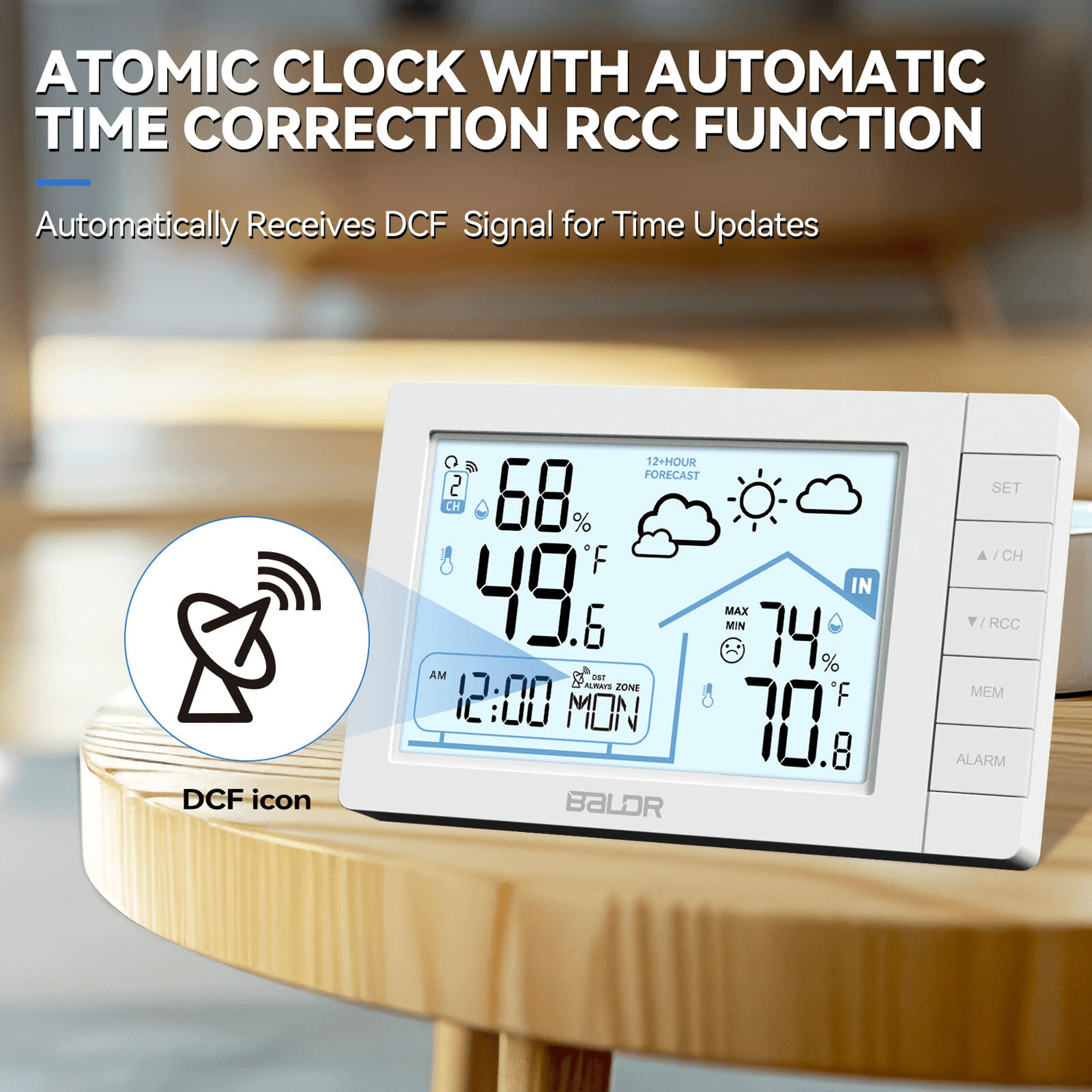 Digital Indoor Weather Station Thermometer Hygrometer Clock 6