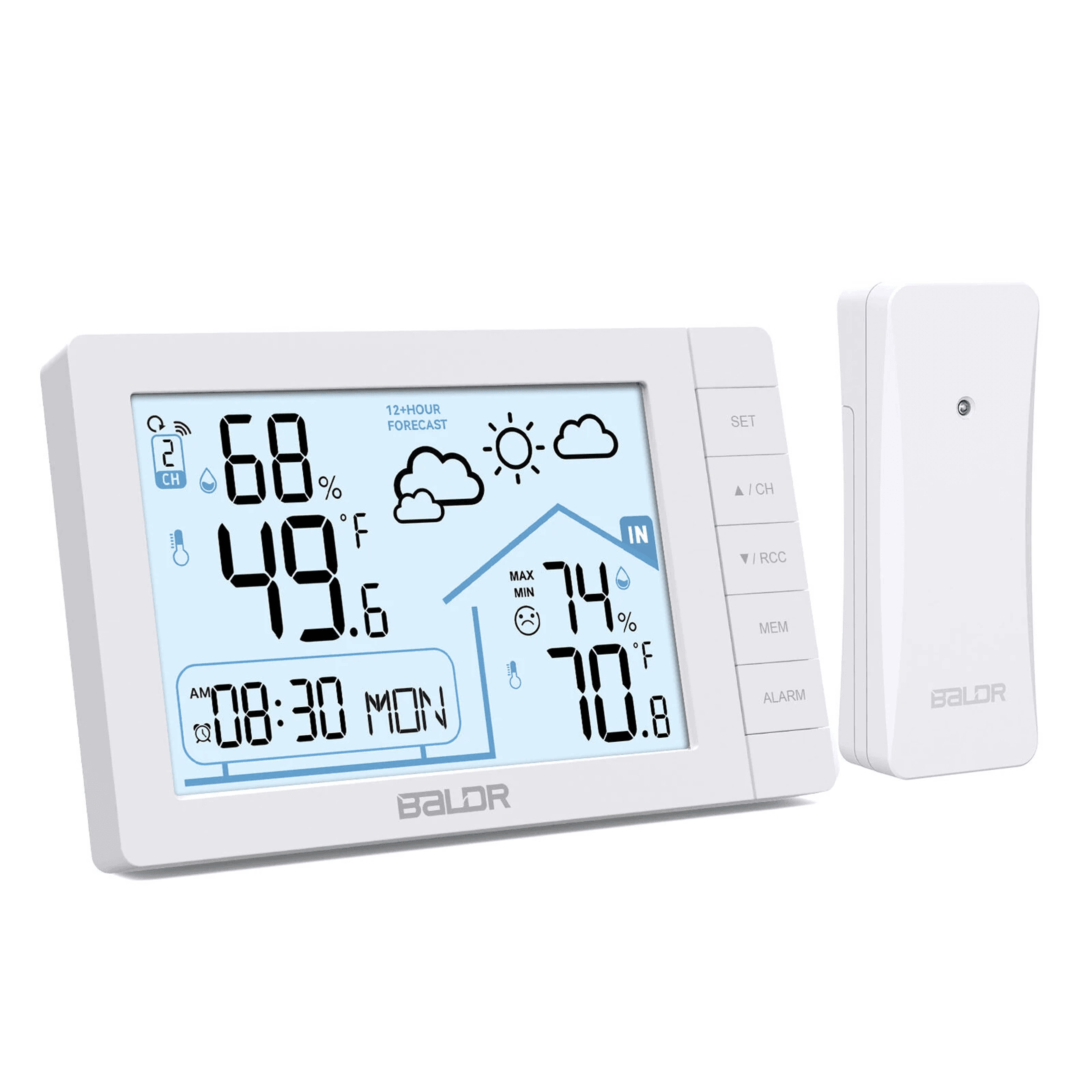 Digital Indoor Weather Station Thermometer Hygrometer Clock 9