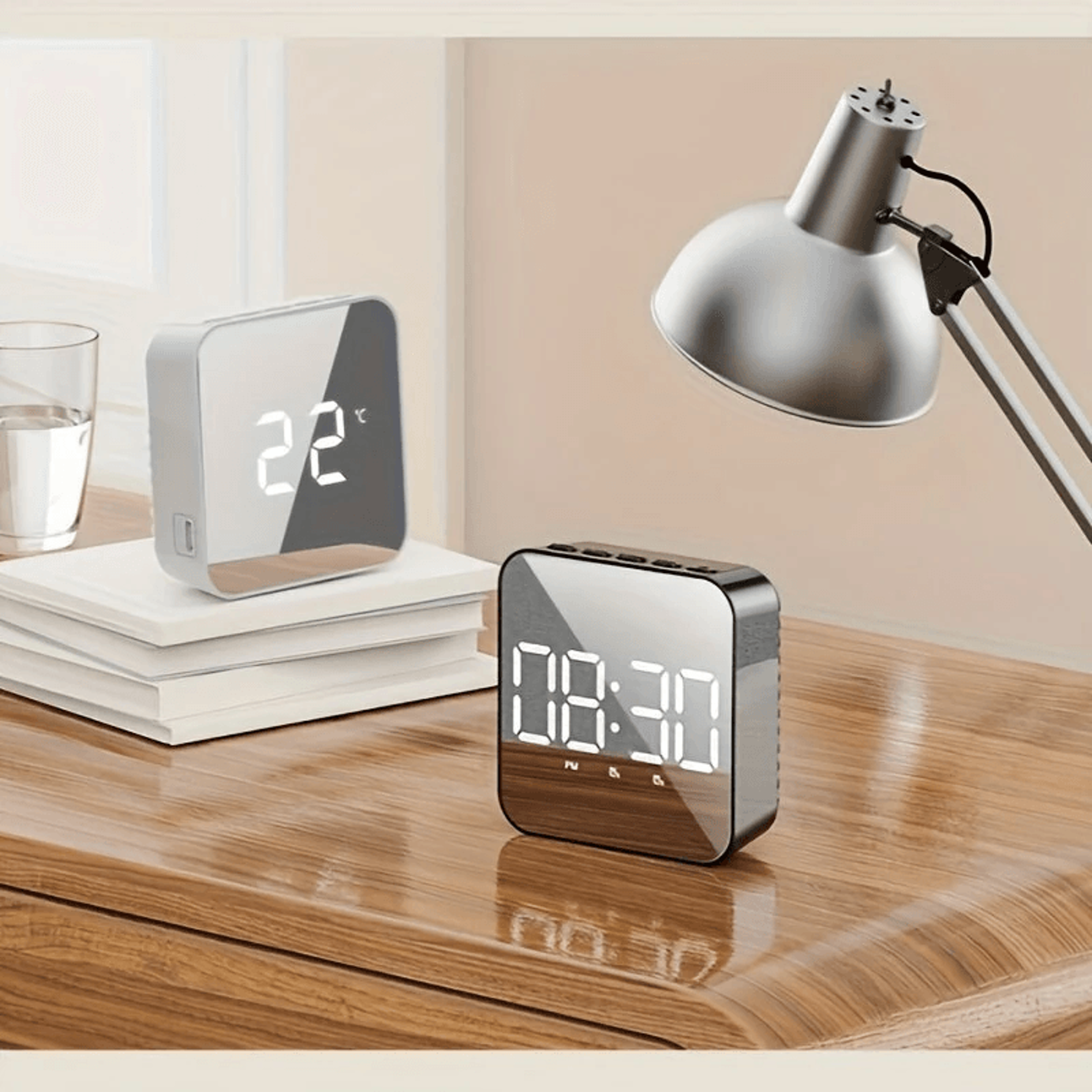 Voice Controlled LED Digital Alarm Clock With Large Display And Temperature Monitor 8