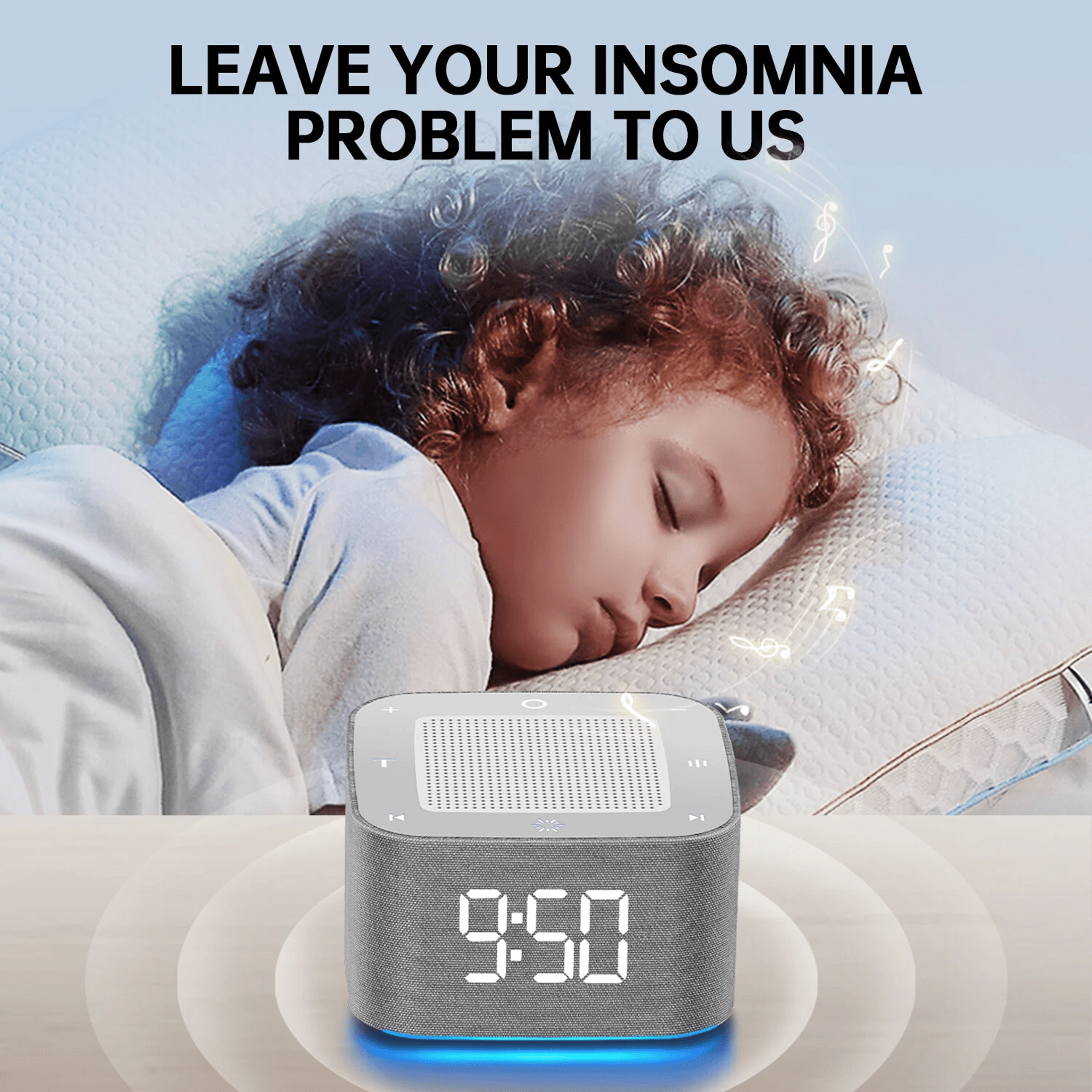 Smart White Noise Machine With Alarm Clock Night Light And App Control 2