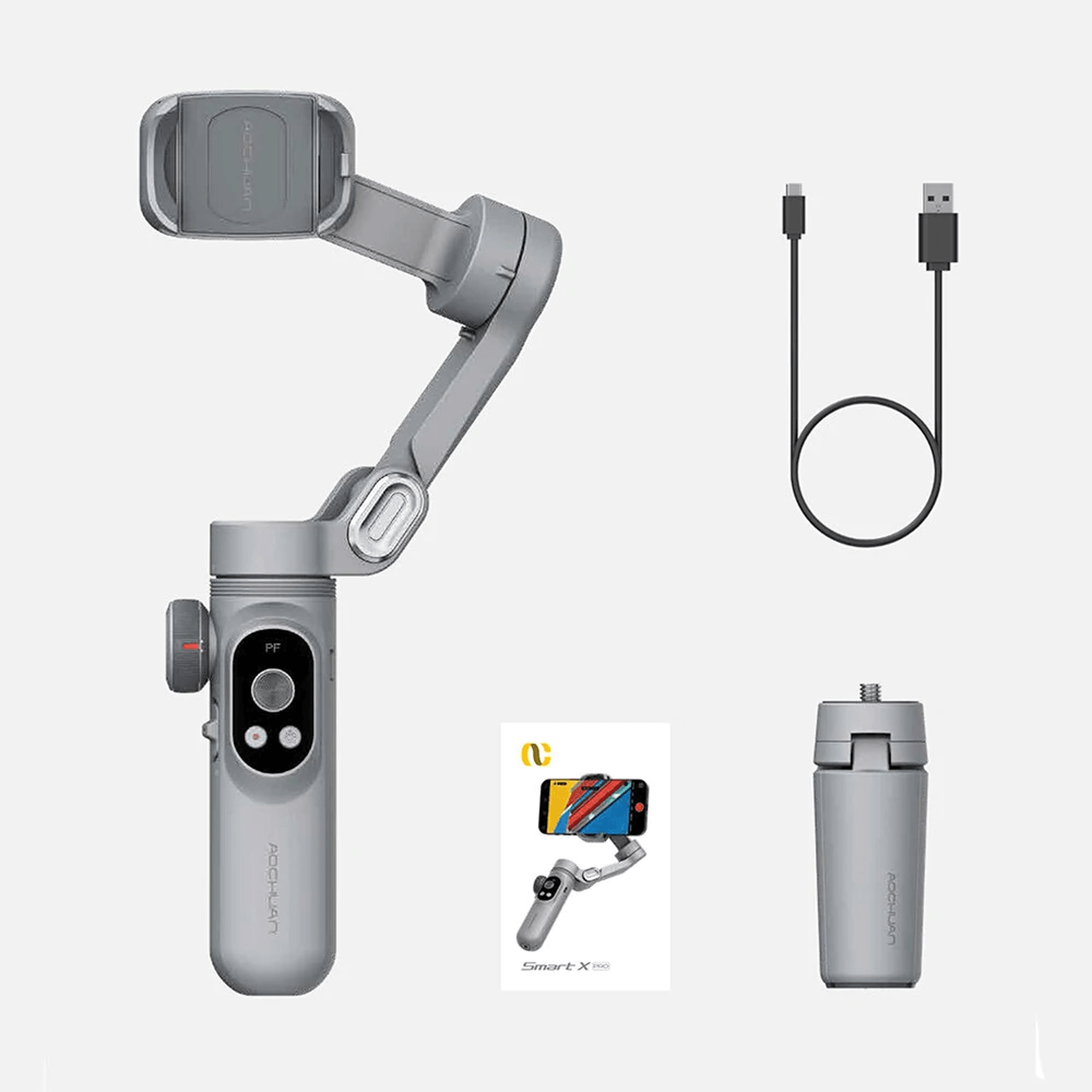 Axis Smartphone Gimbal Stabilizer With Wireless Charging Fill Light And OLED Display 3