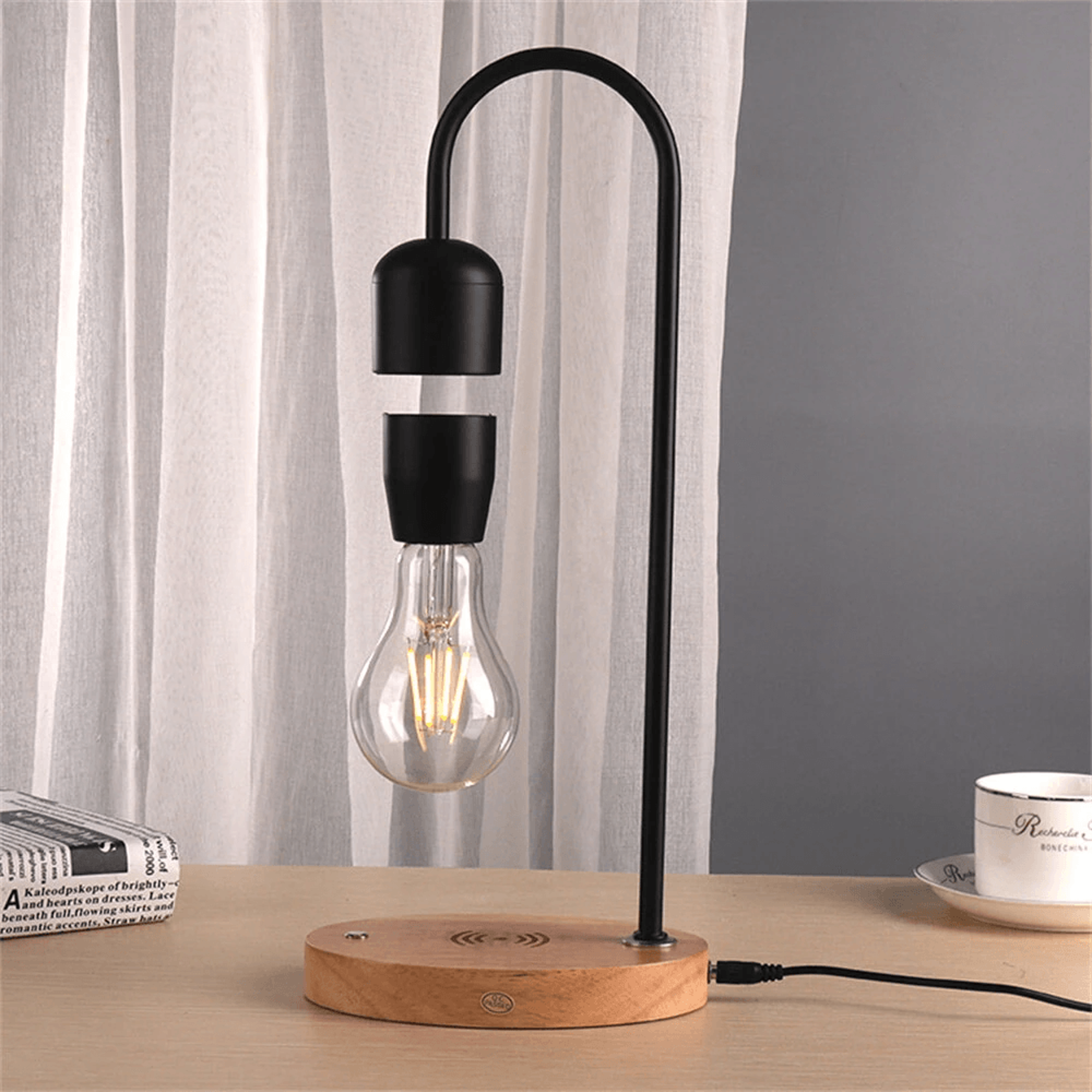 Levitating LED Light Art Piece Wireless Charging Night Light 6