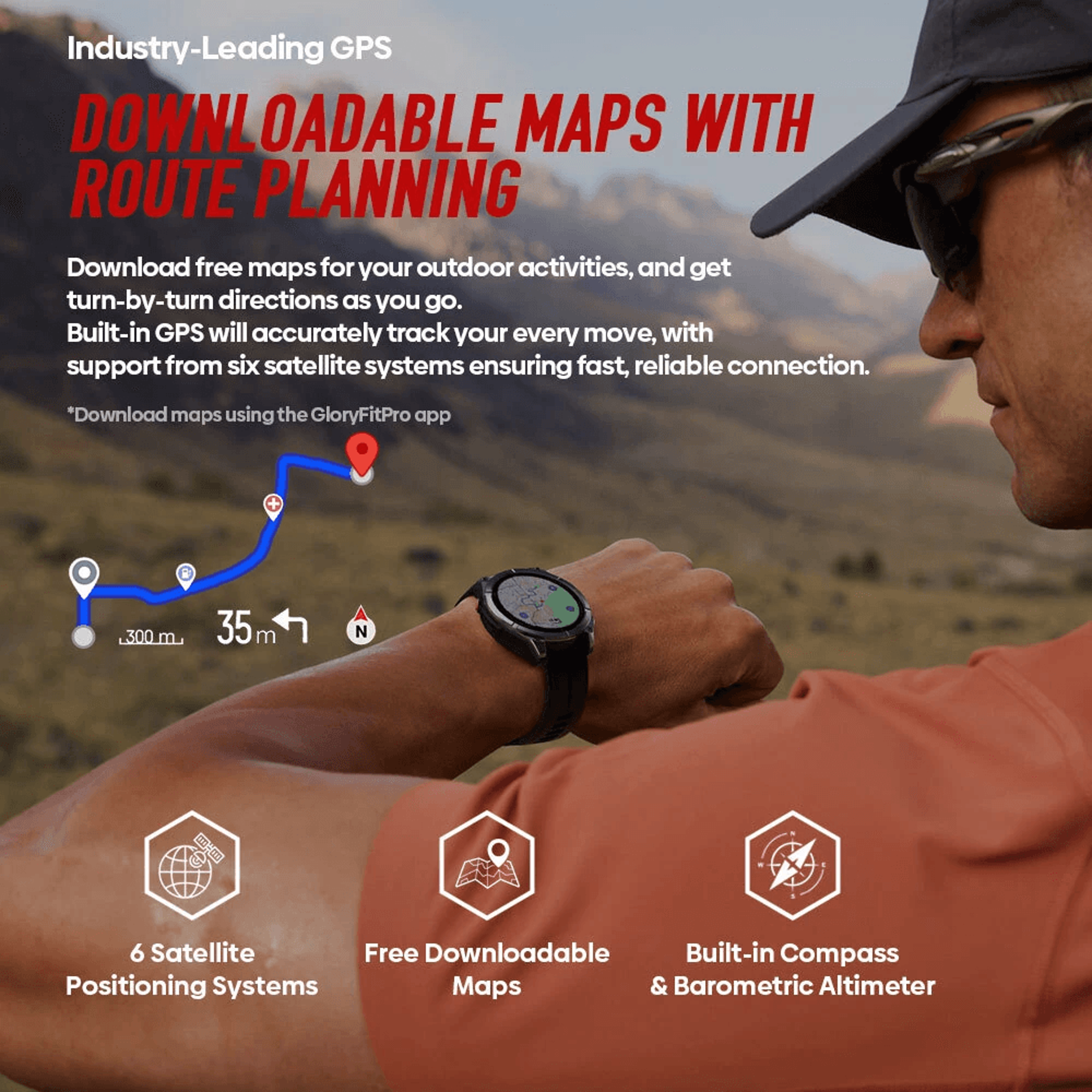 GPS Smart Watch With AMOLED Display Offline Maps Bluetooth Calling And Multi Sport Tracking 1