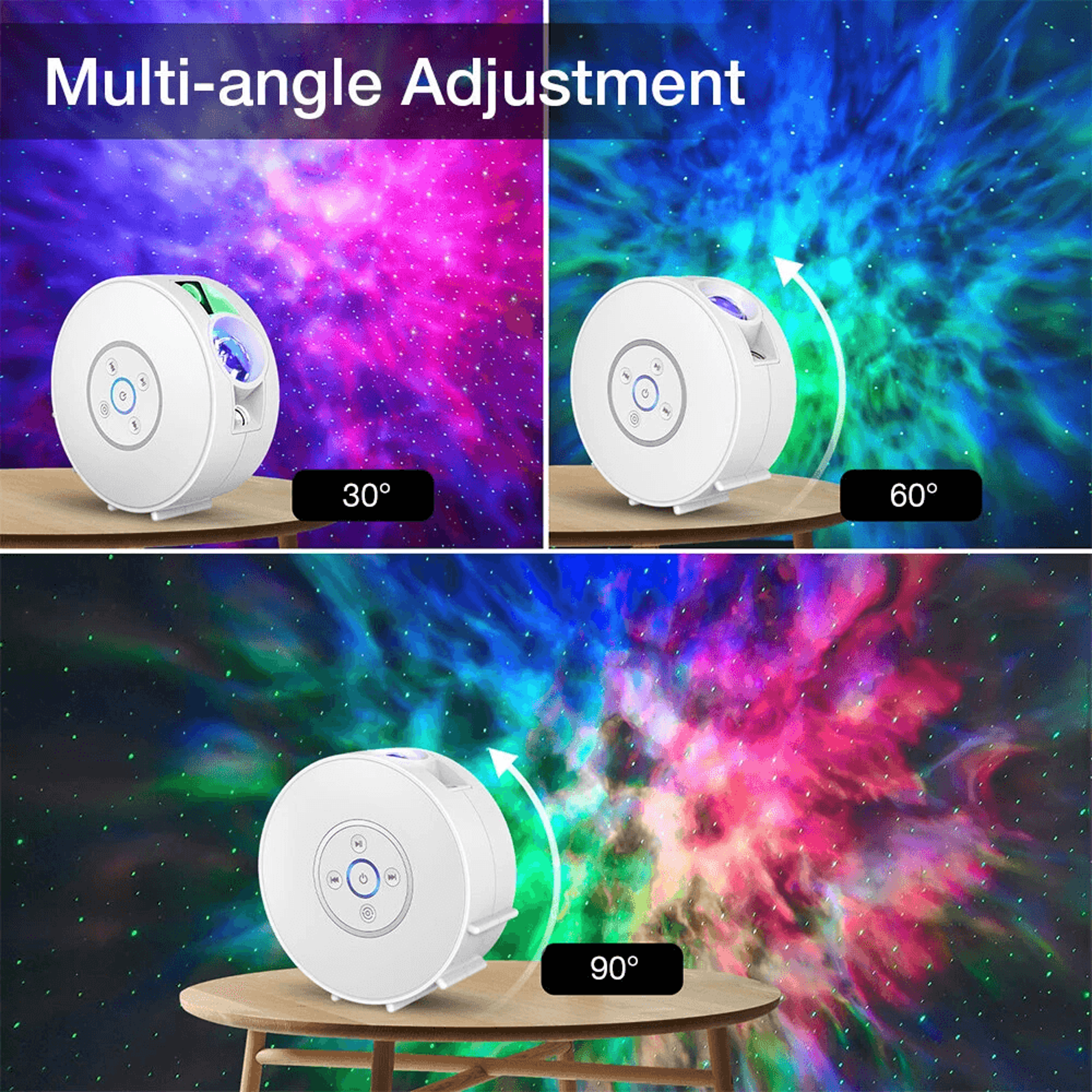 Smart Star Projector With LED Nebula Light Bluetooth Speaker White Noise And App Control 1