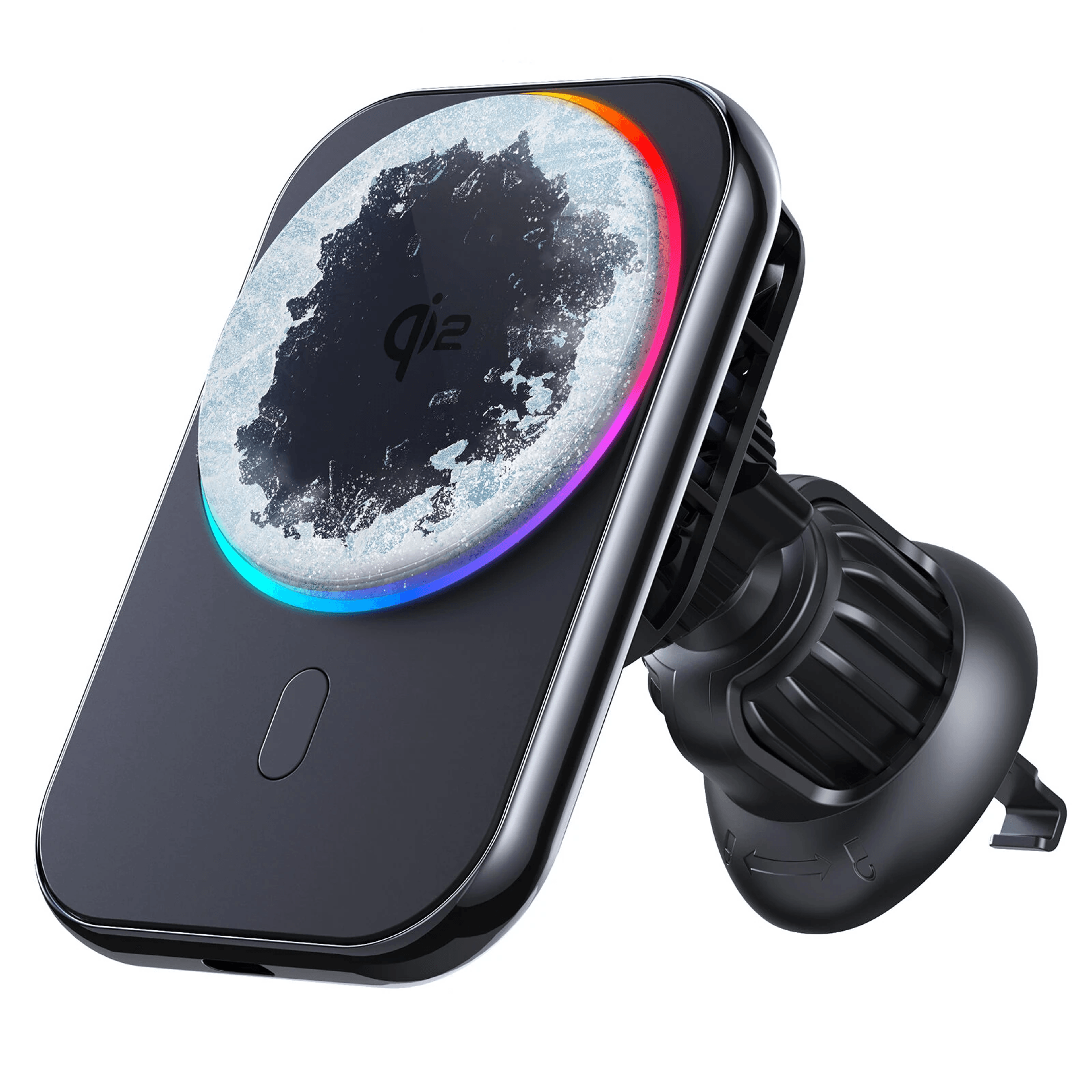 Magnetic Wireless Car Charger Mount With LED Light Fast Charging Station 0
