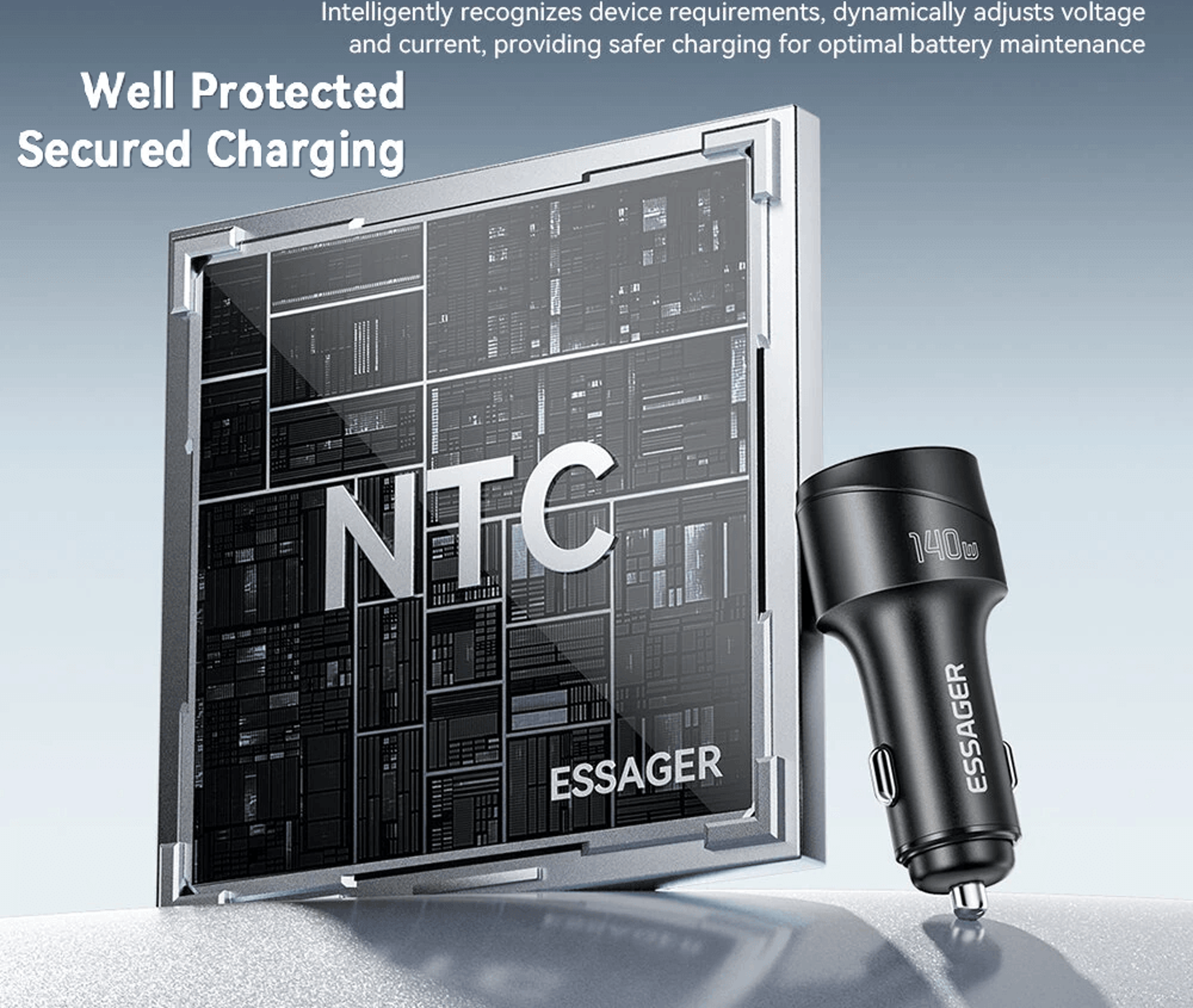 Dual Port USB Car Charger With Digital Display PD Fast Charging 4