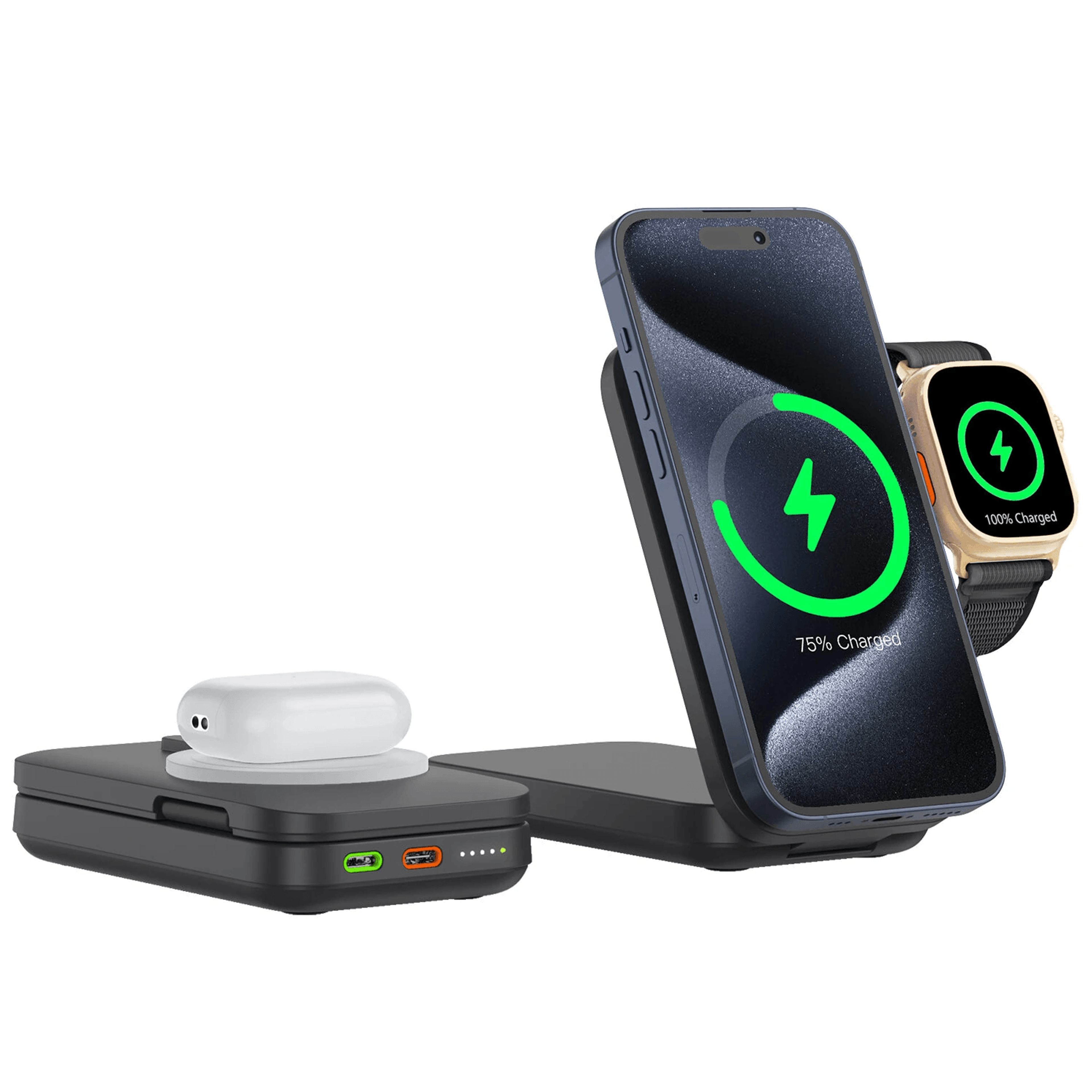 Foldable Magnetic Wireless Charger Power Bank With Certified Fast Charging 2