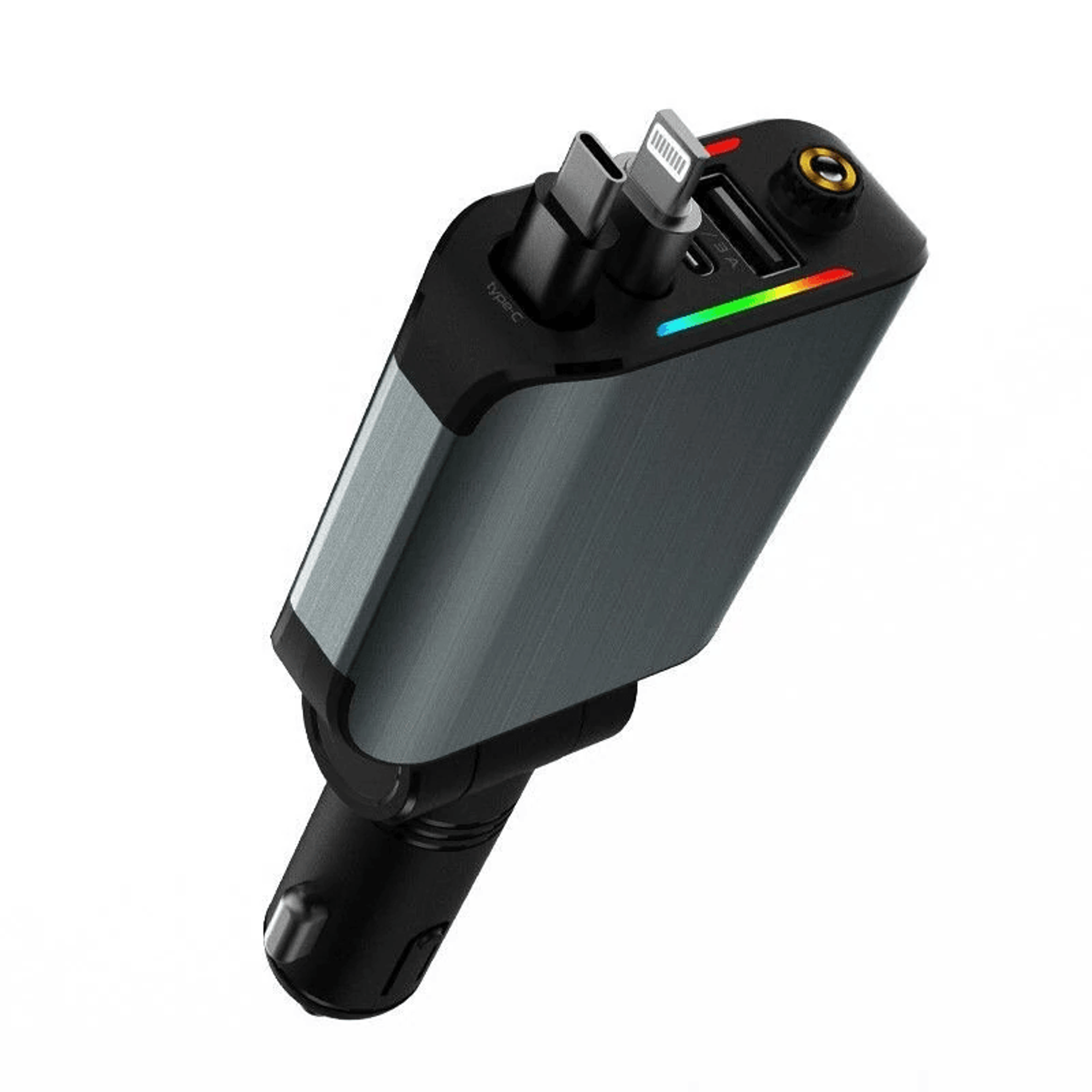 Retractable Car Charger Adapter With USB A USB C And Adjustable Connector 0