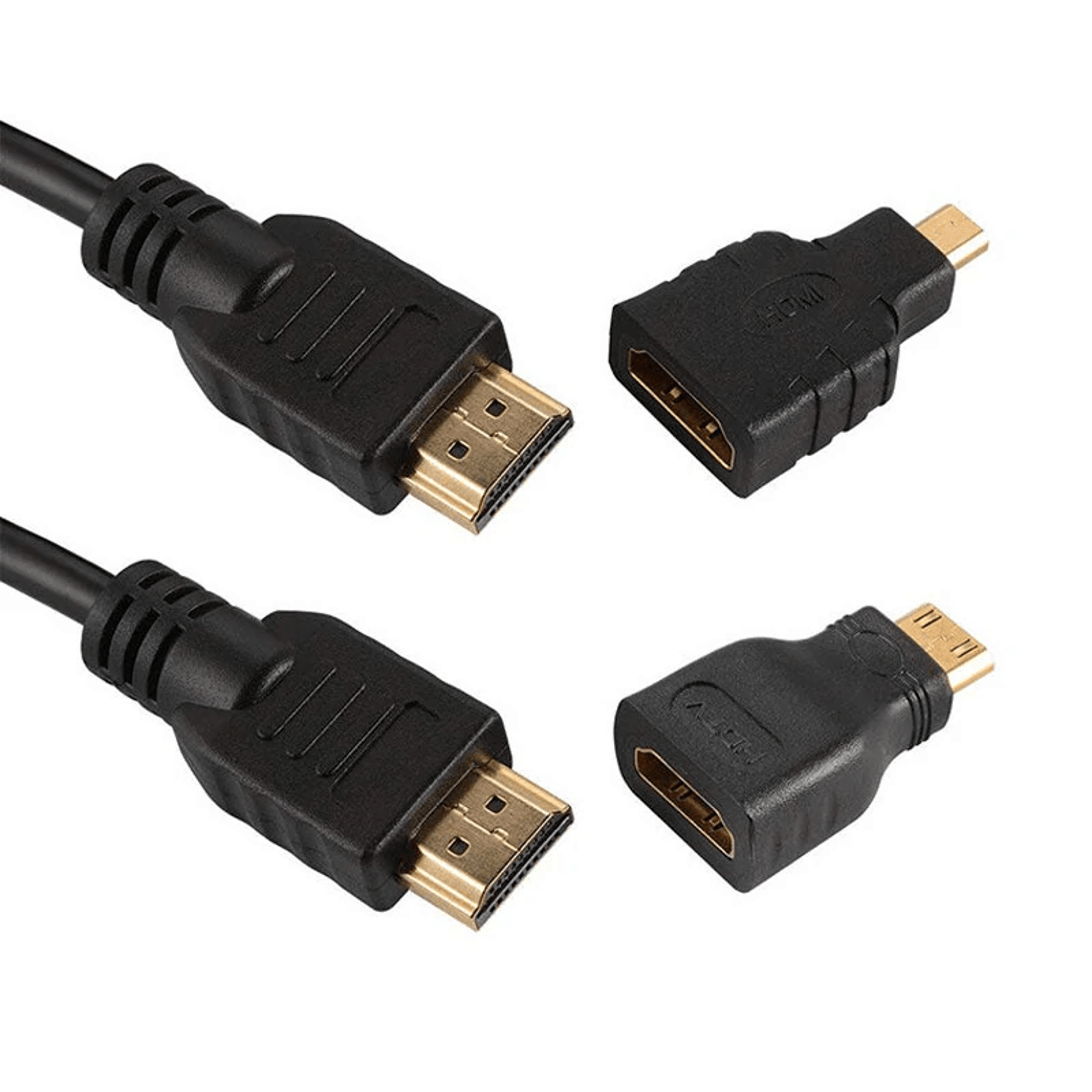 HDMI Cable With Micro HDMI Mini HDMI Adapters HD Connection 1