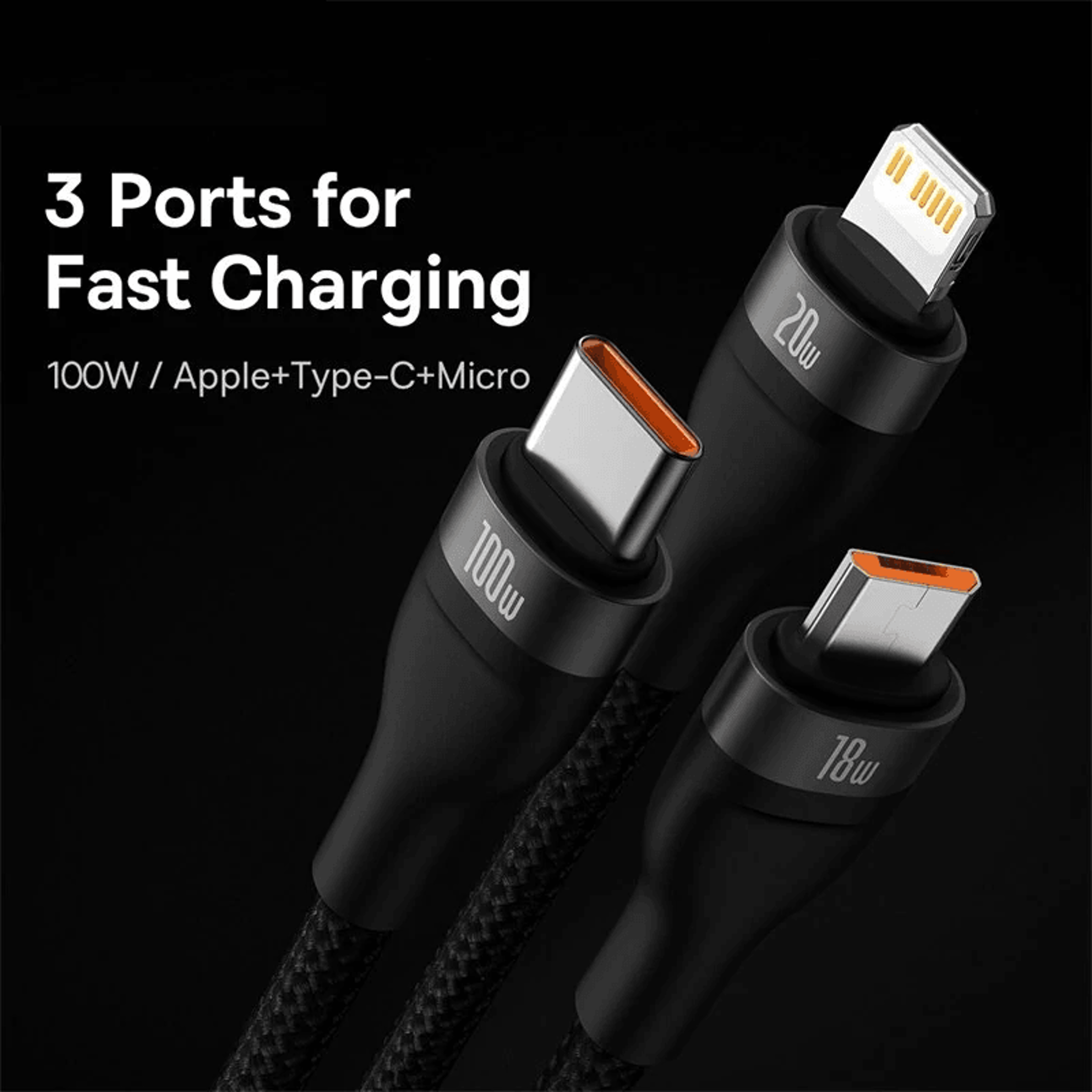 Fast Charging Cable With USB And Type C Input 2