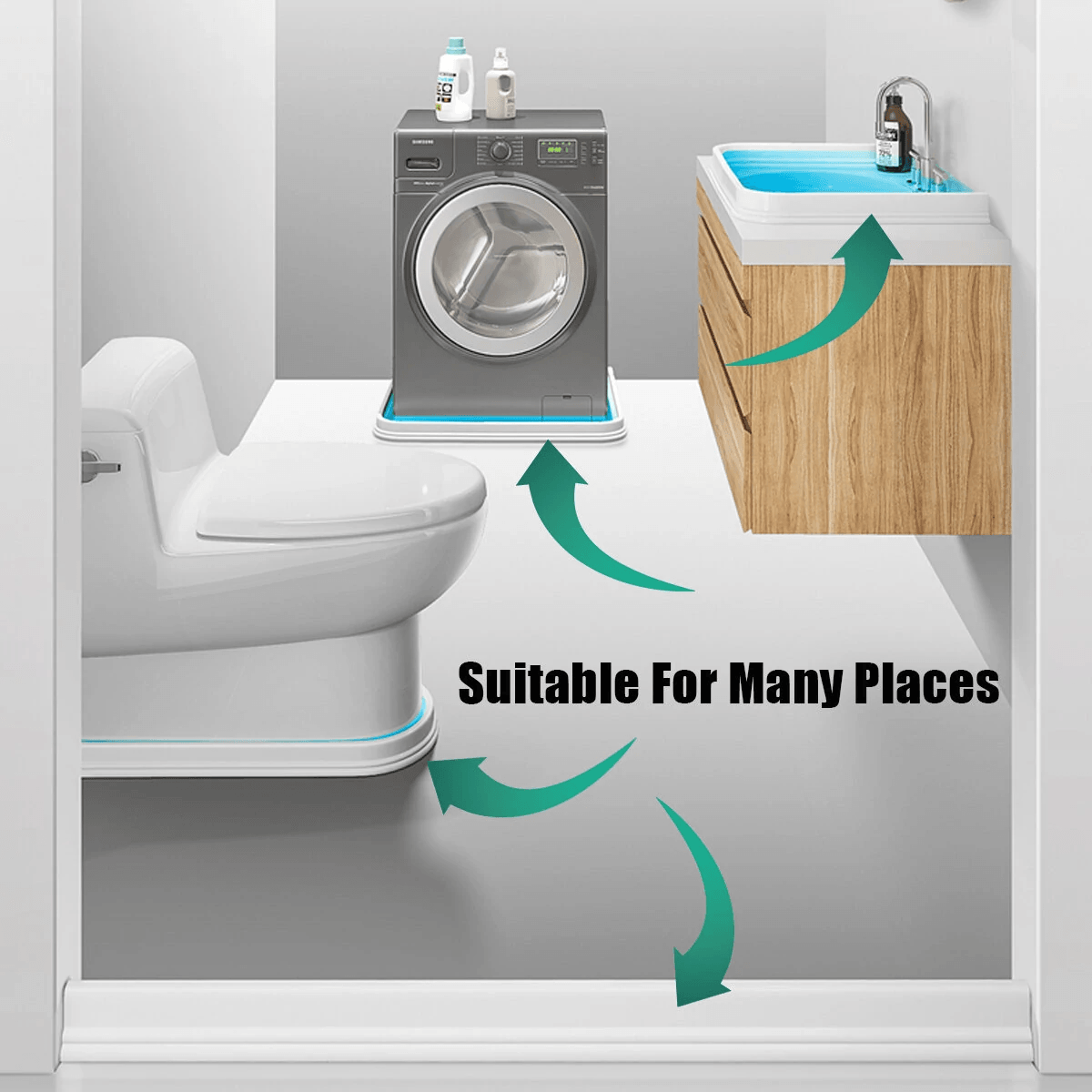 Flexible Water Stopper Silicone Shower Barrier Self Adhesive Water Retaining Strip 2
