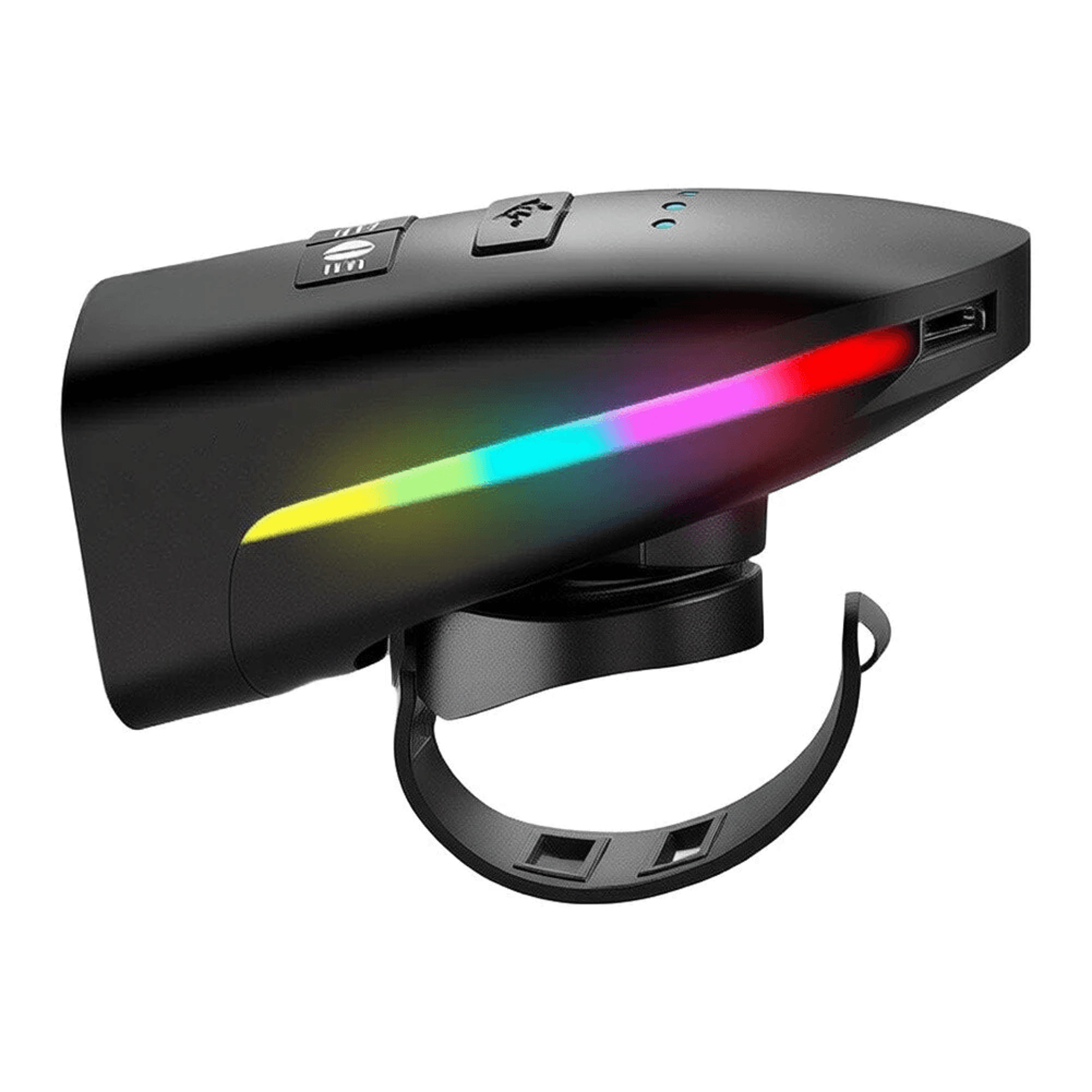 USB Rechargeable Bike Headlight With Dual Distance Beam RGB Side Lights 7