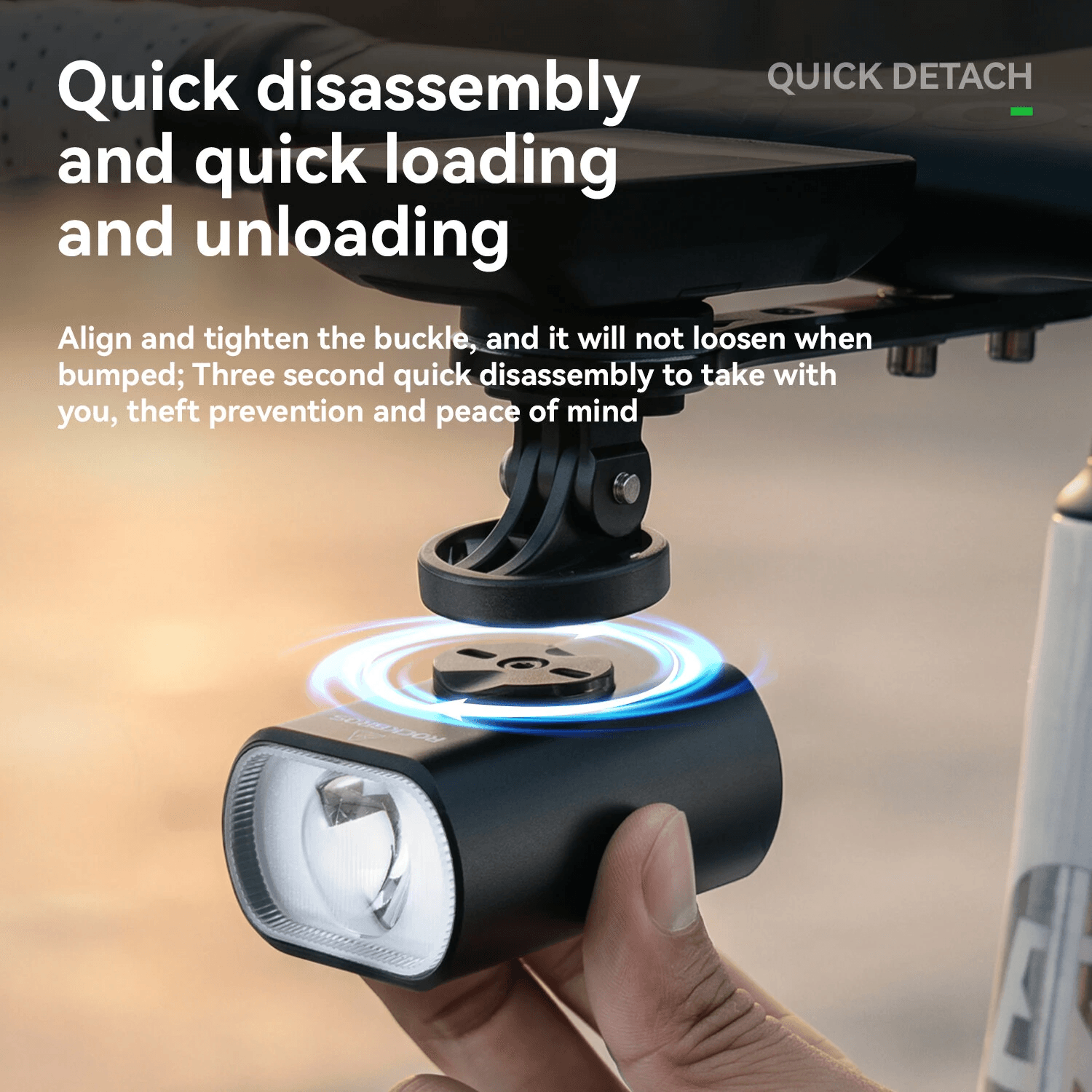Overhang Bike Headlight With Remote Control Brightness Type C Charging 3