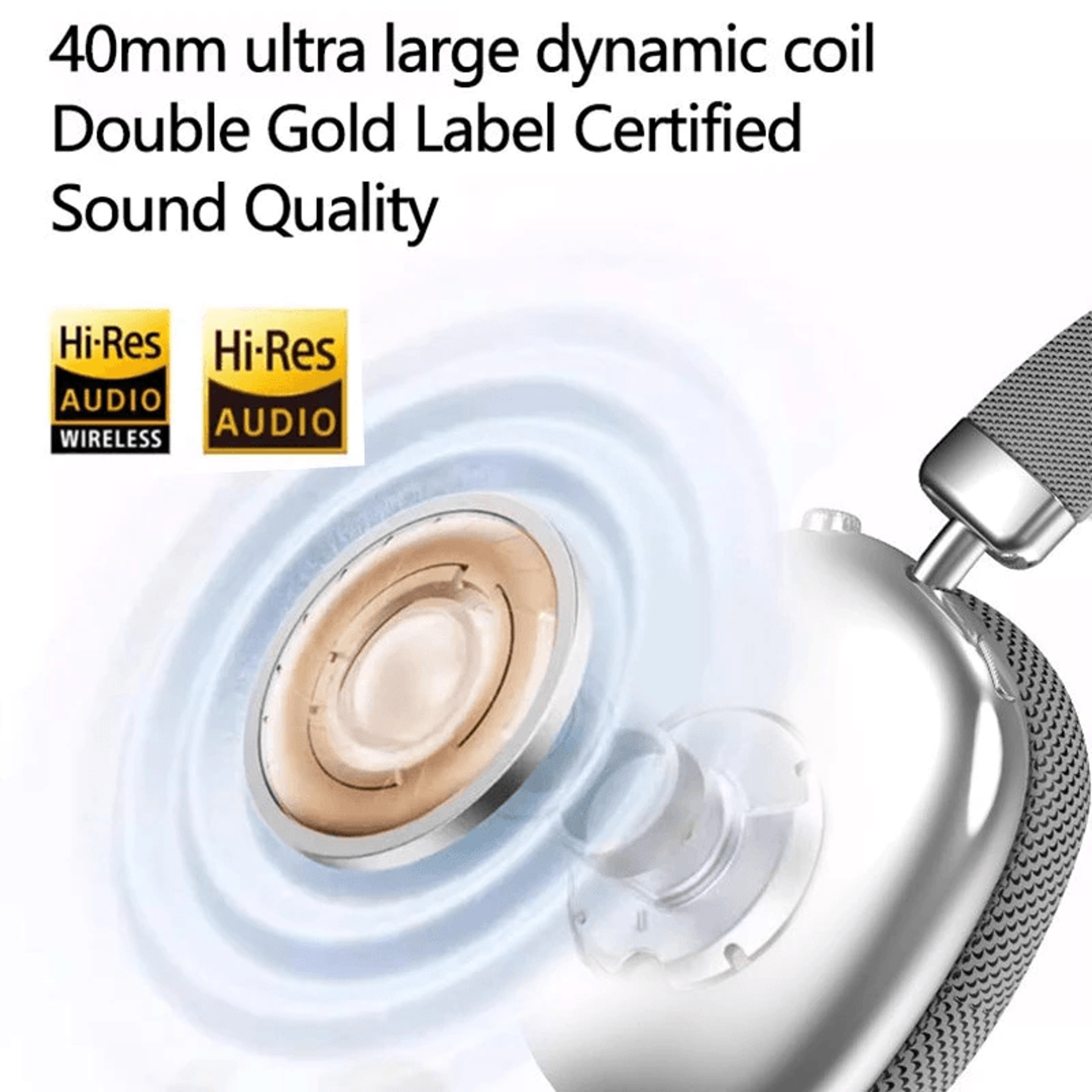 Wireless Bluetooth Headphones With Dynamic Drivers HD Microphone And Knob Control 4
