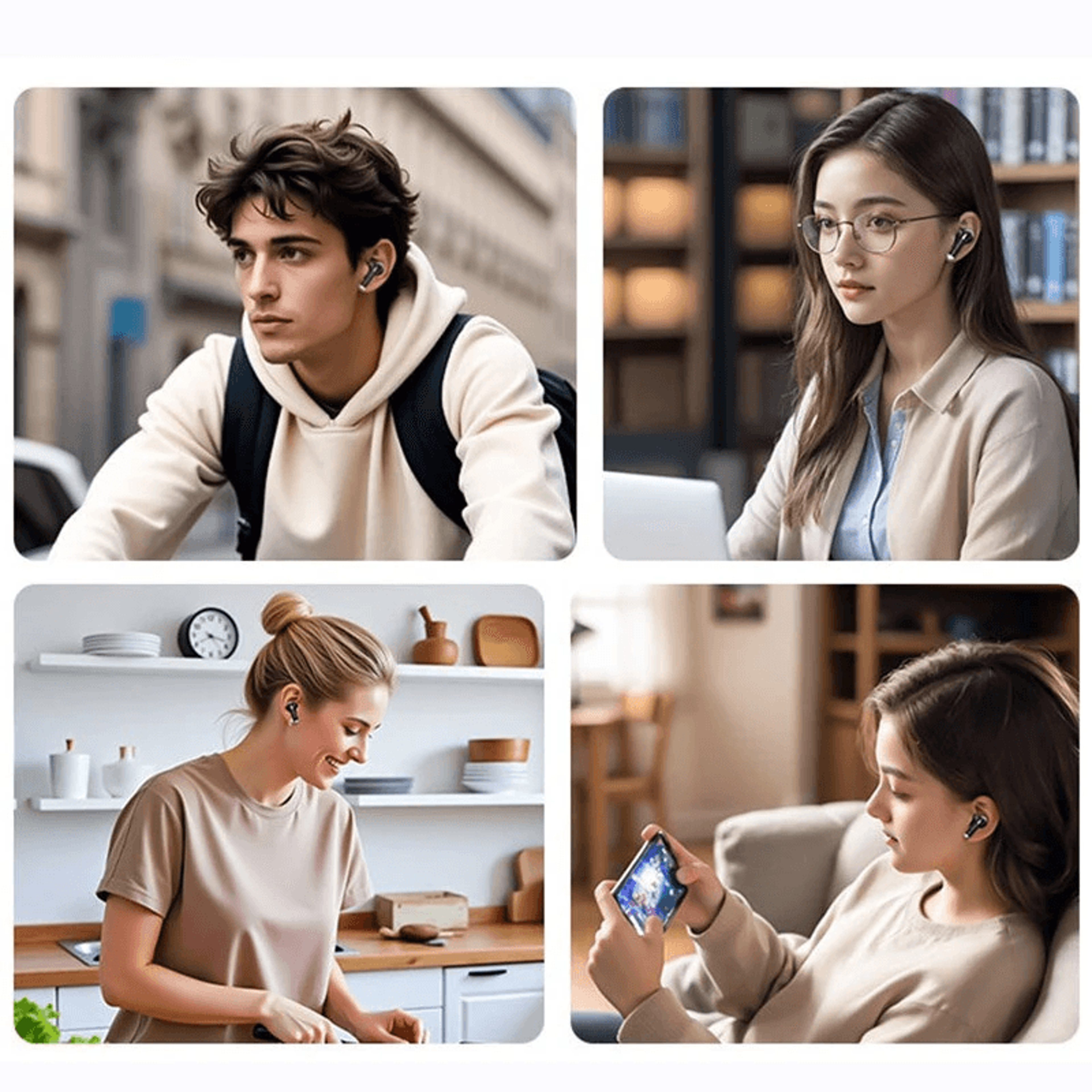Wireless Bluetooth Earbuds With Smart Touch Screen Dynamic Drivers Noise Cancelling And Waterproof 2