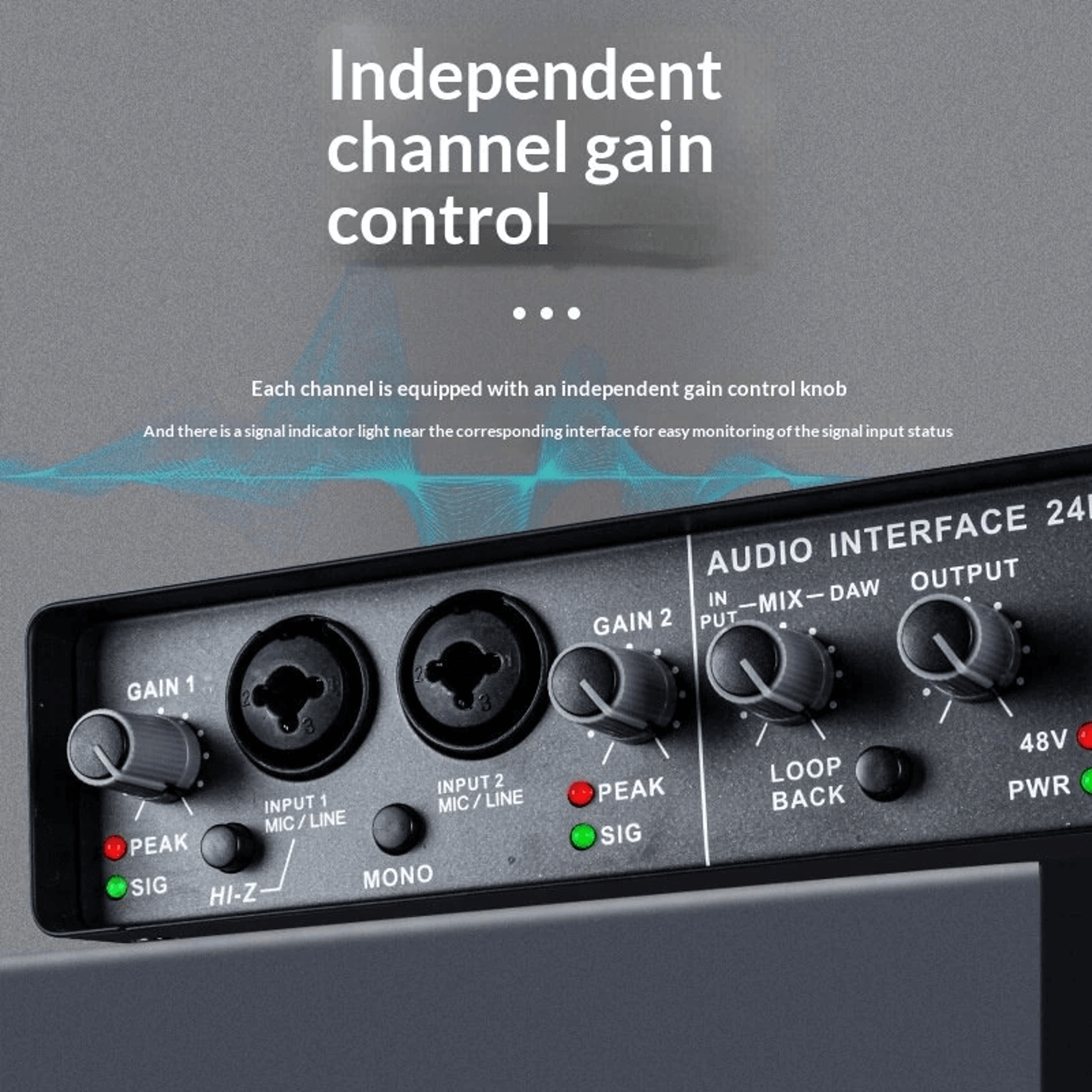 External USB Audio Interface Bit With Phantom Power And Loopback 5