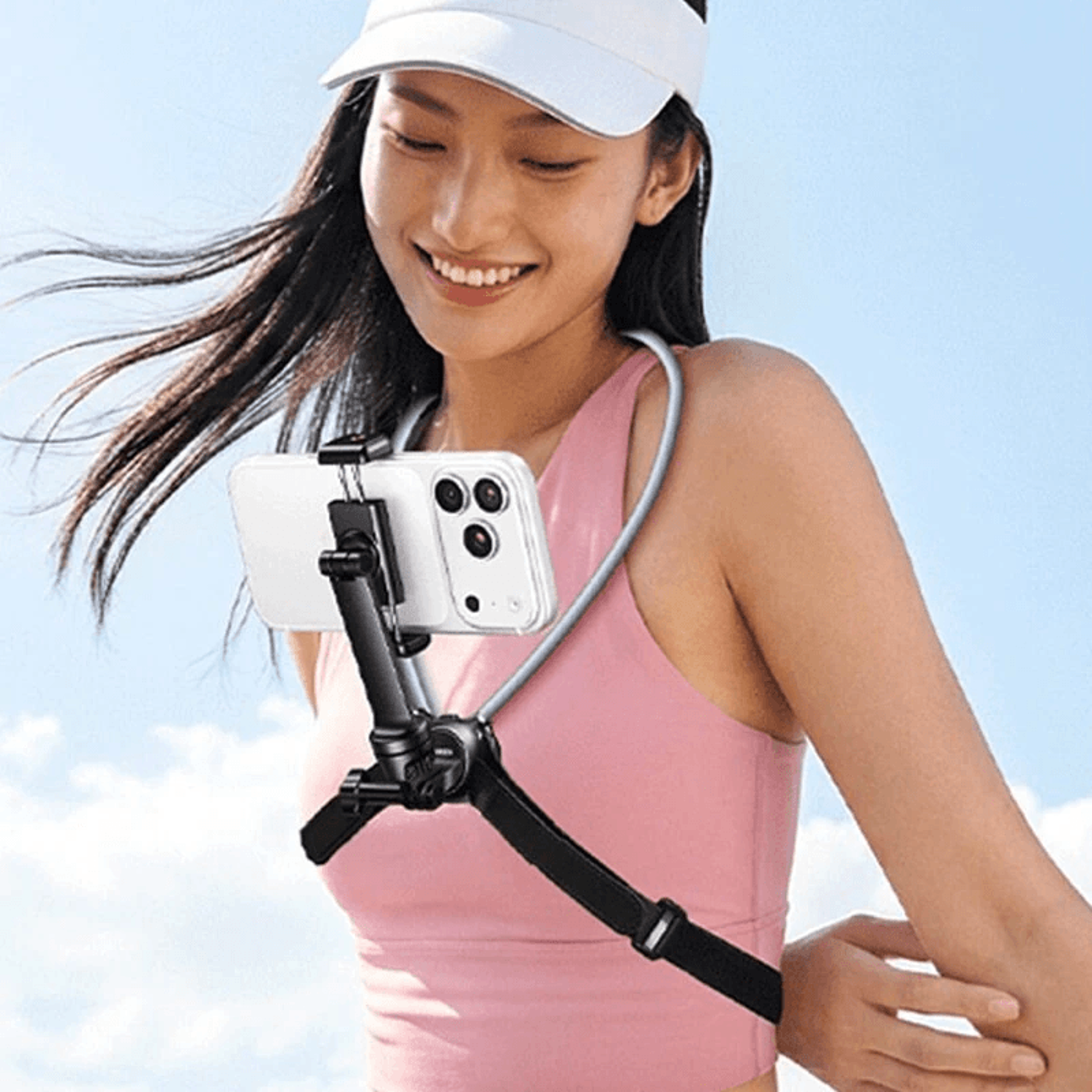 Universal Neck Phone Mount Holder With Degree Rotation And Chest Strap 3