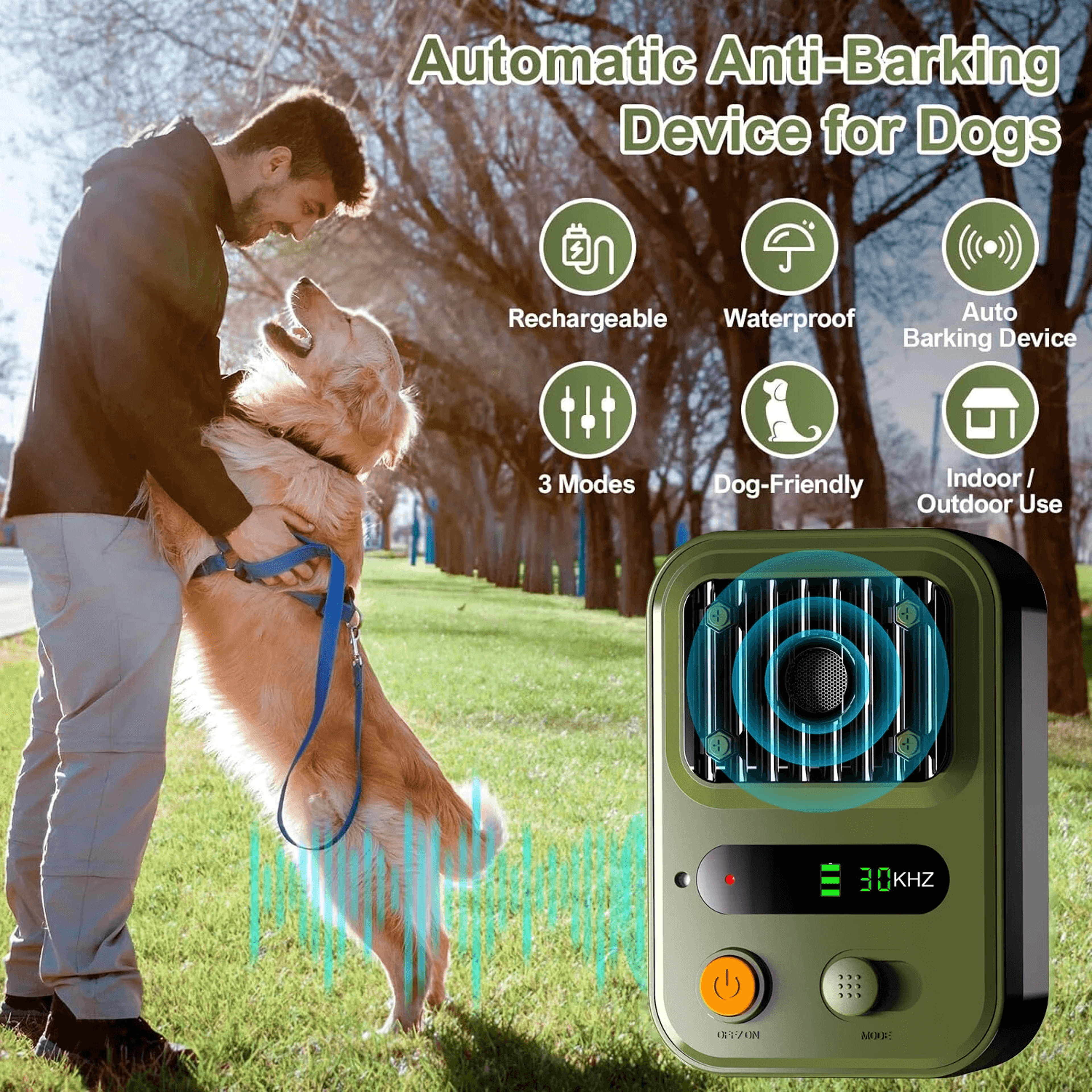Portable Ultrasonic Dog Bark Controller With Automatic Detection 1