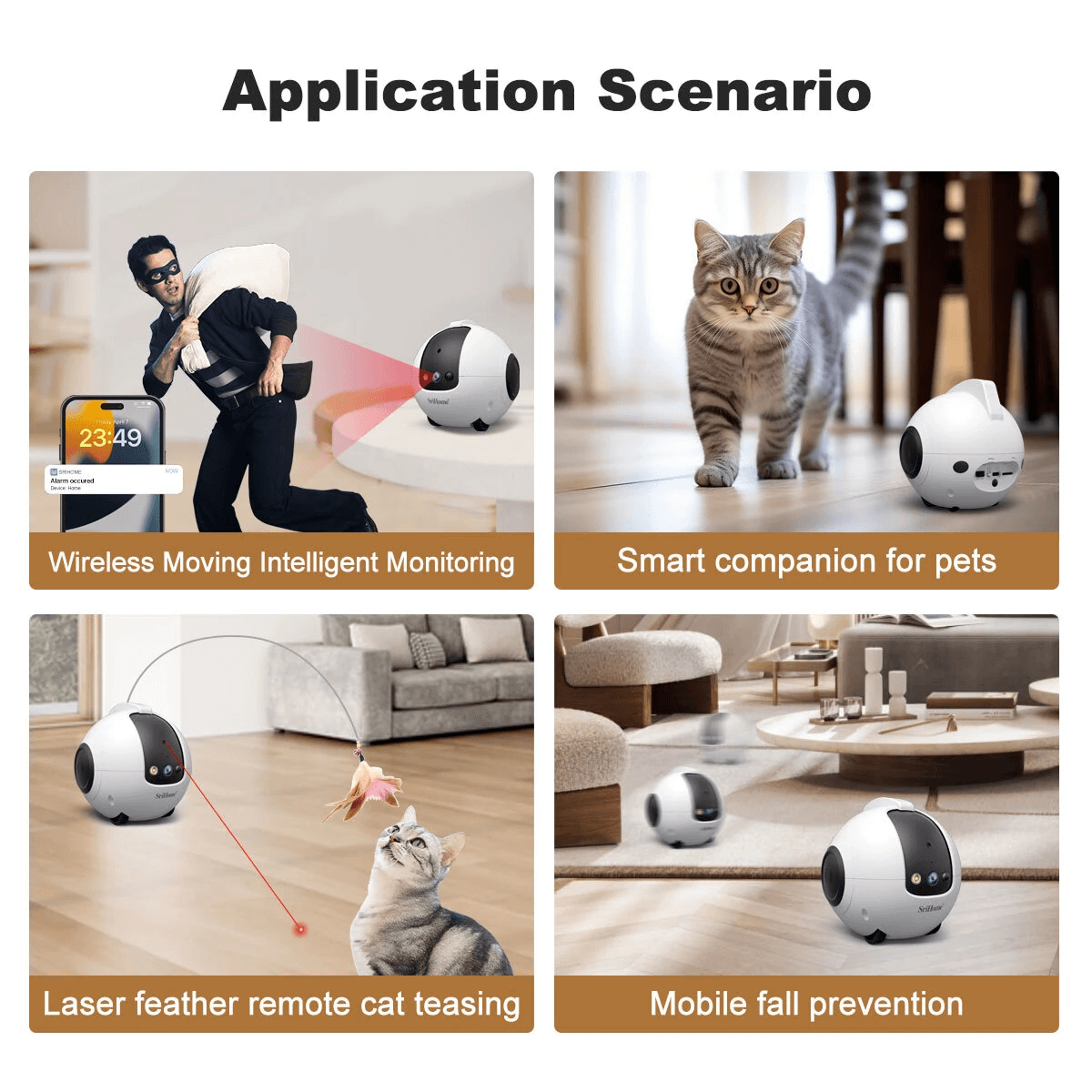 Smart Pet Camera WiFi Mobile Robot With Automatic Recharging And Two Way Audio 6