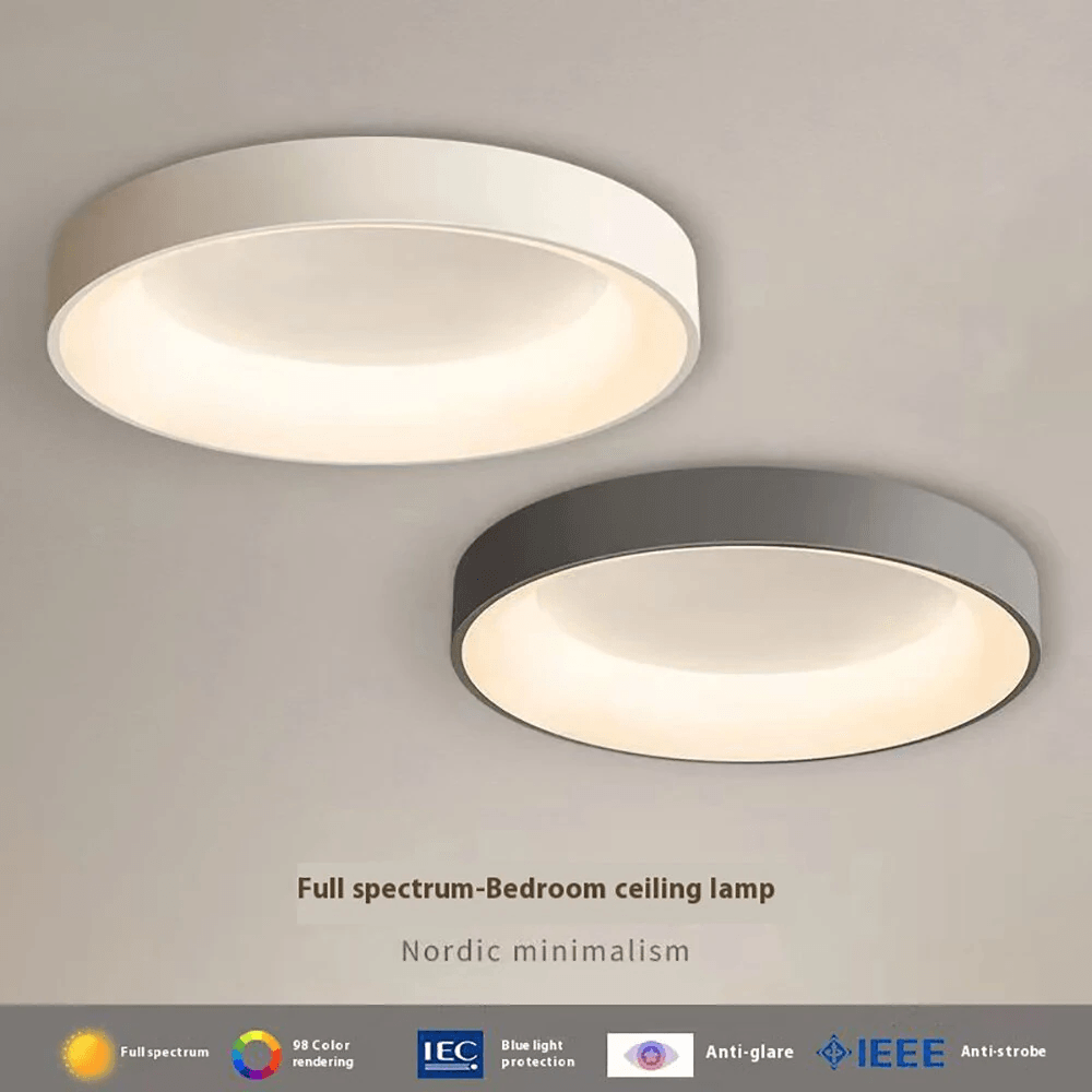 Full Spectrum LED Ceiling Light Adjustable Color Temperature Flush Mount Lamp 1