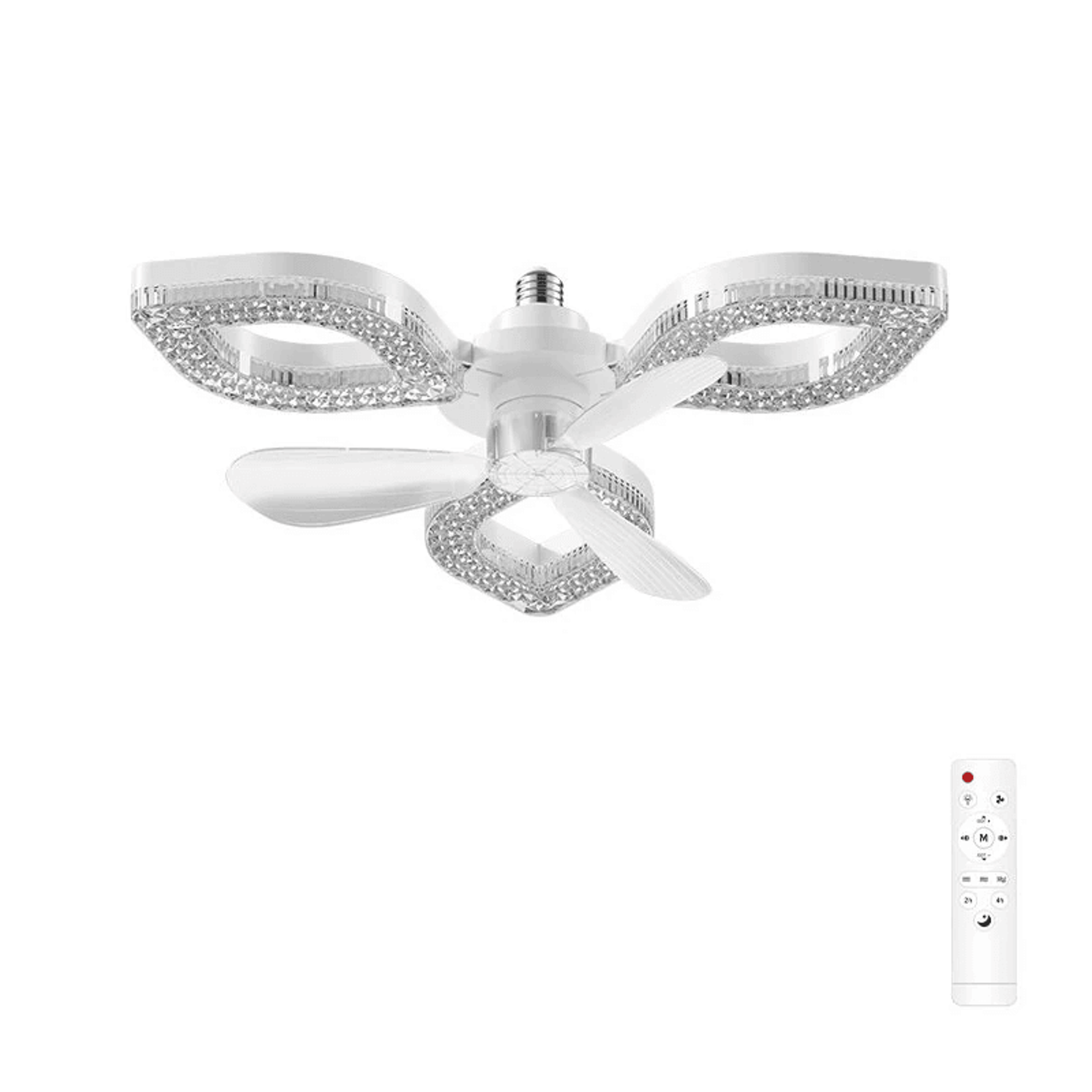 LED Ceiling Fan Light With Crystal Inspired Design Remote Control And Speed Fan 5
