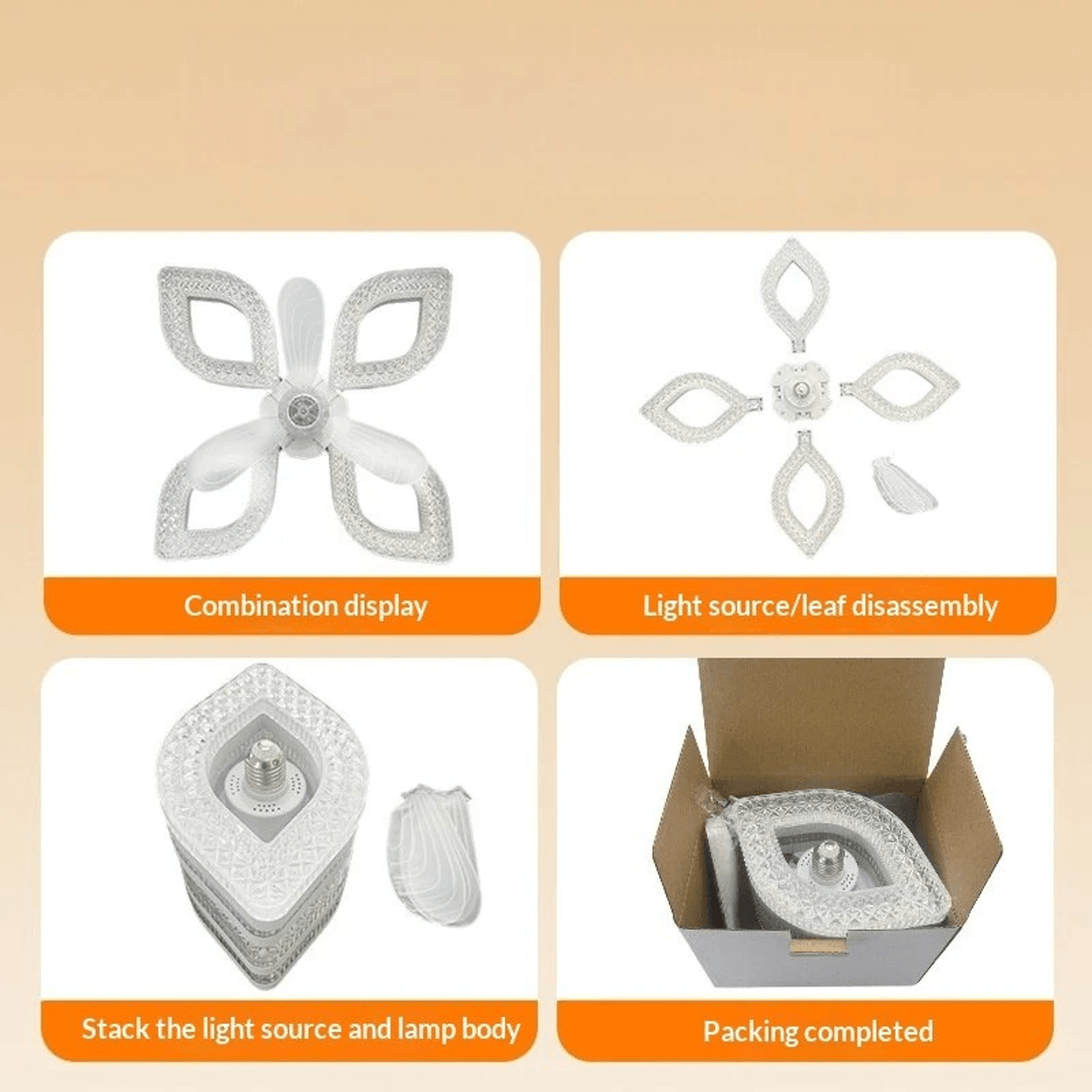 LED Ceiling Fan Light With Crystal Inspired Design Remote Control And Speed Fan 2