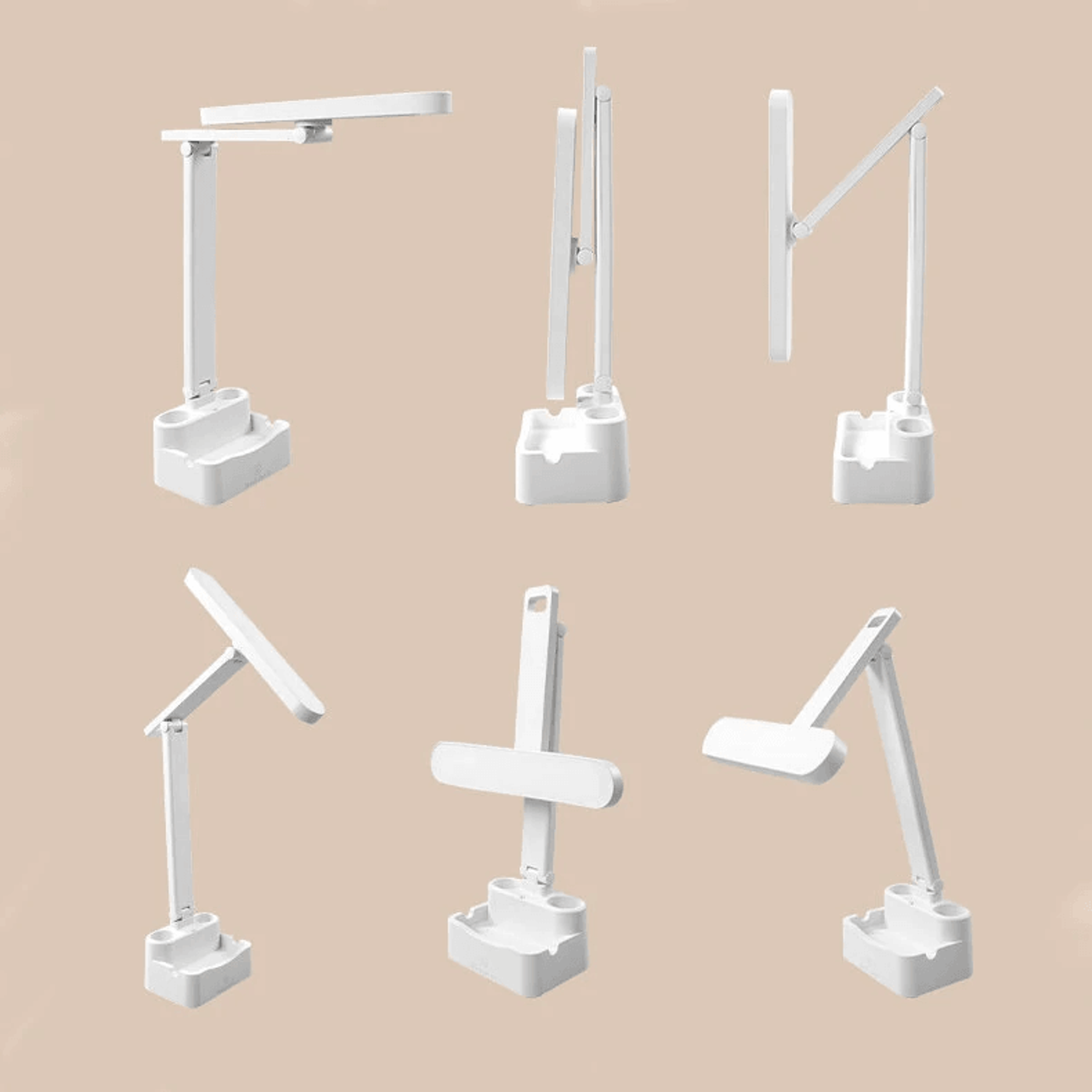 USB LED Desk Lamp With Color Temperatures Adjustable Brightness And Pen Holder 1