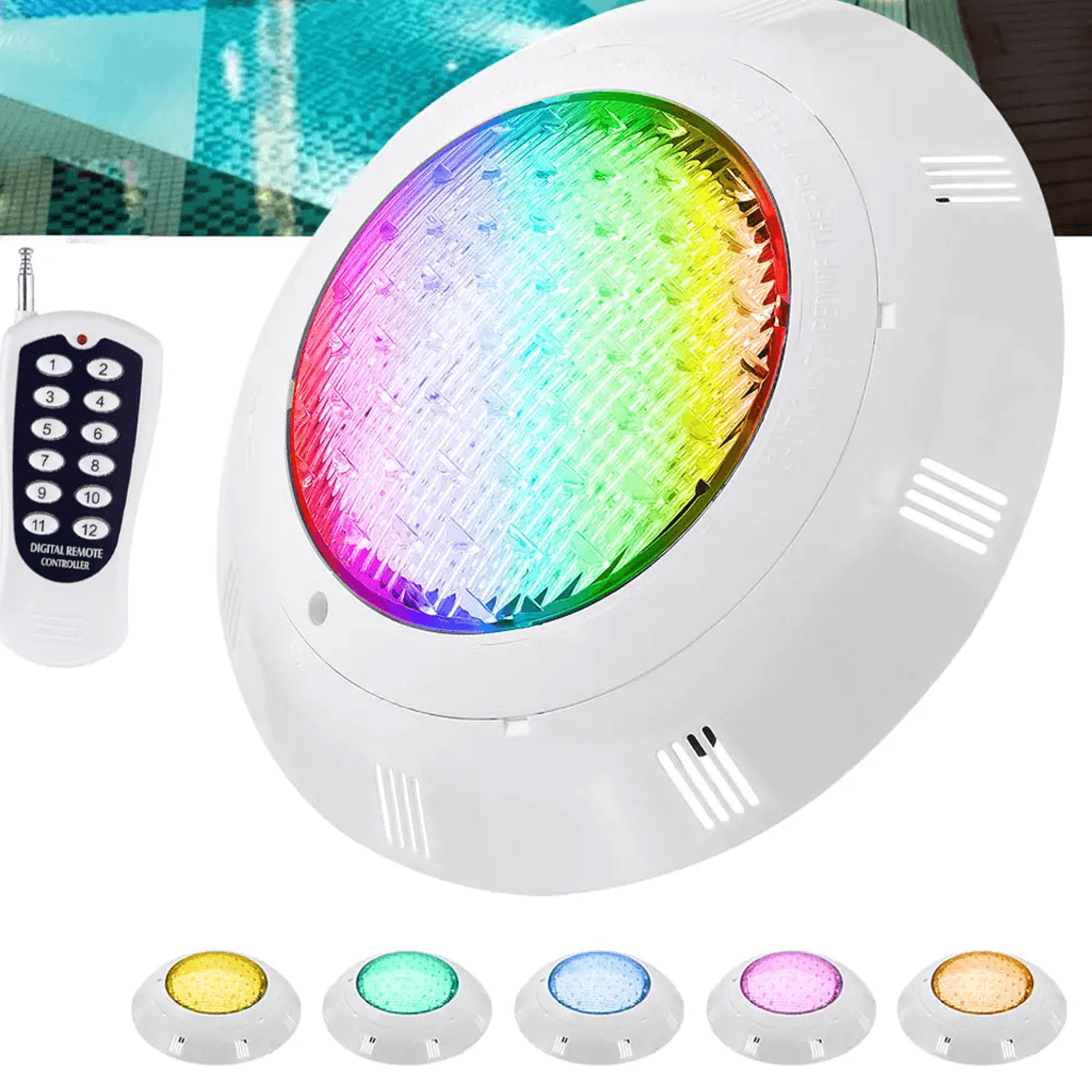 RGB LED Pool Light Waterproof Underwater Lamp With Remote Control 0