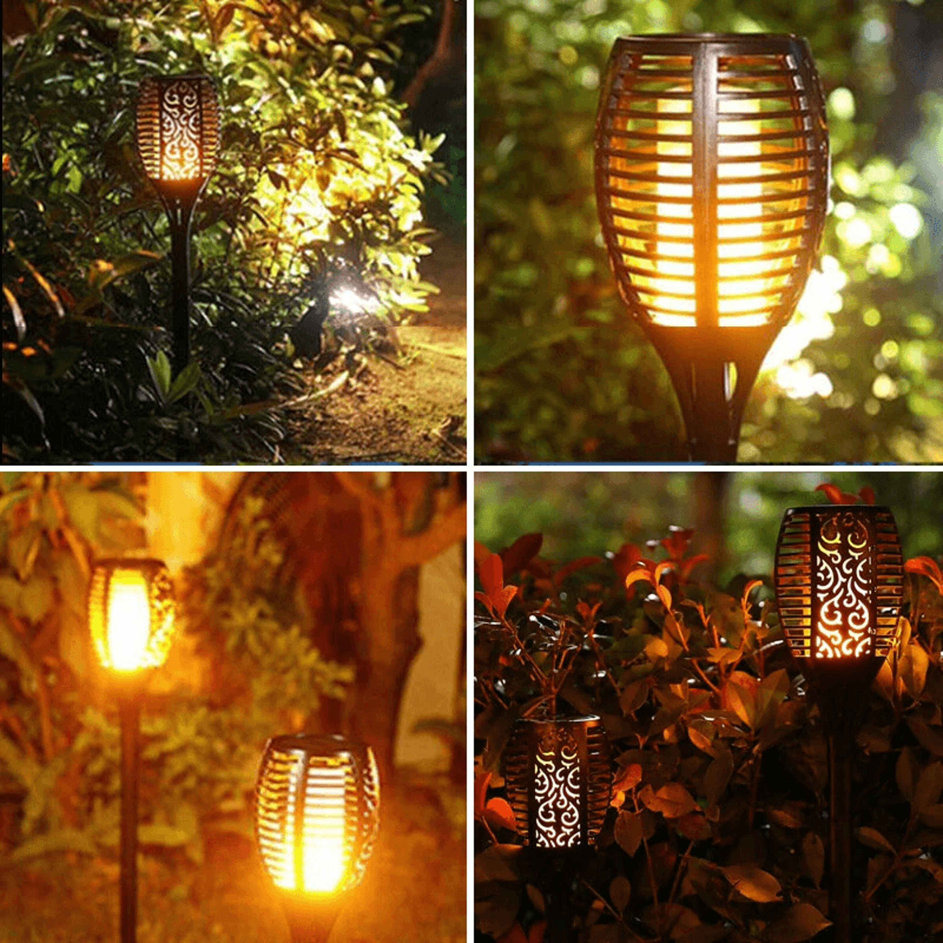 Solar Garden Light Waterproof Flickering Flame Torch For Yard Pathway Decoration 2