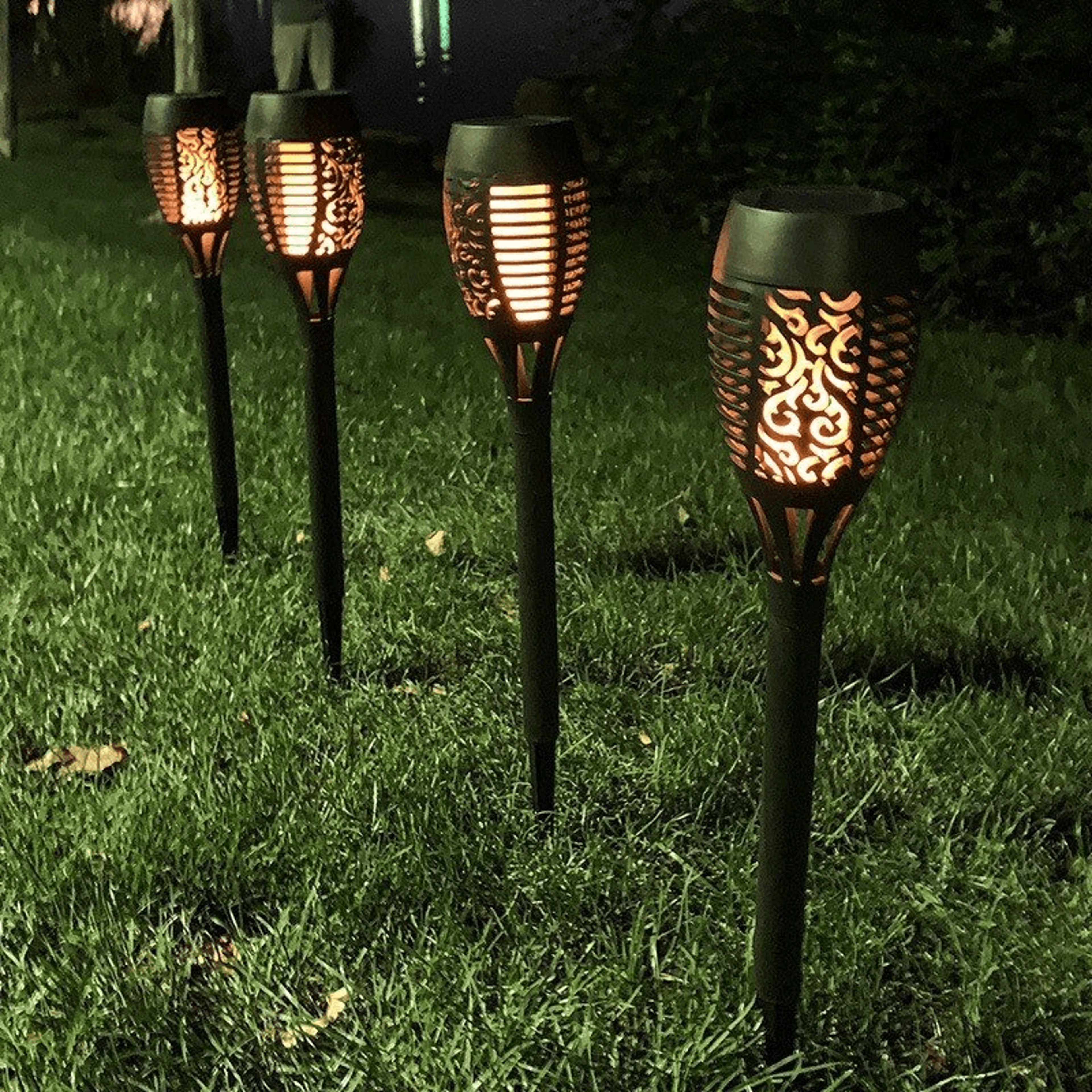 Solar Garden Light Waterproof Flickering Flame Torch For Yard Pathway Decoration 1