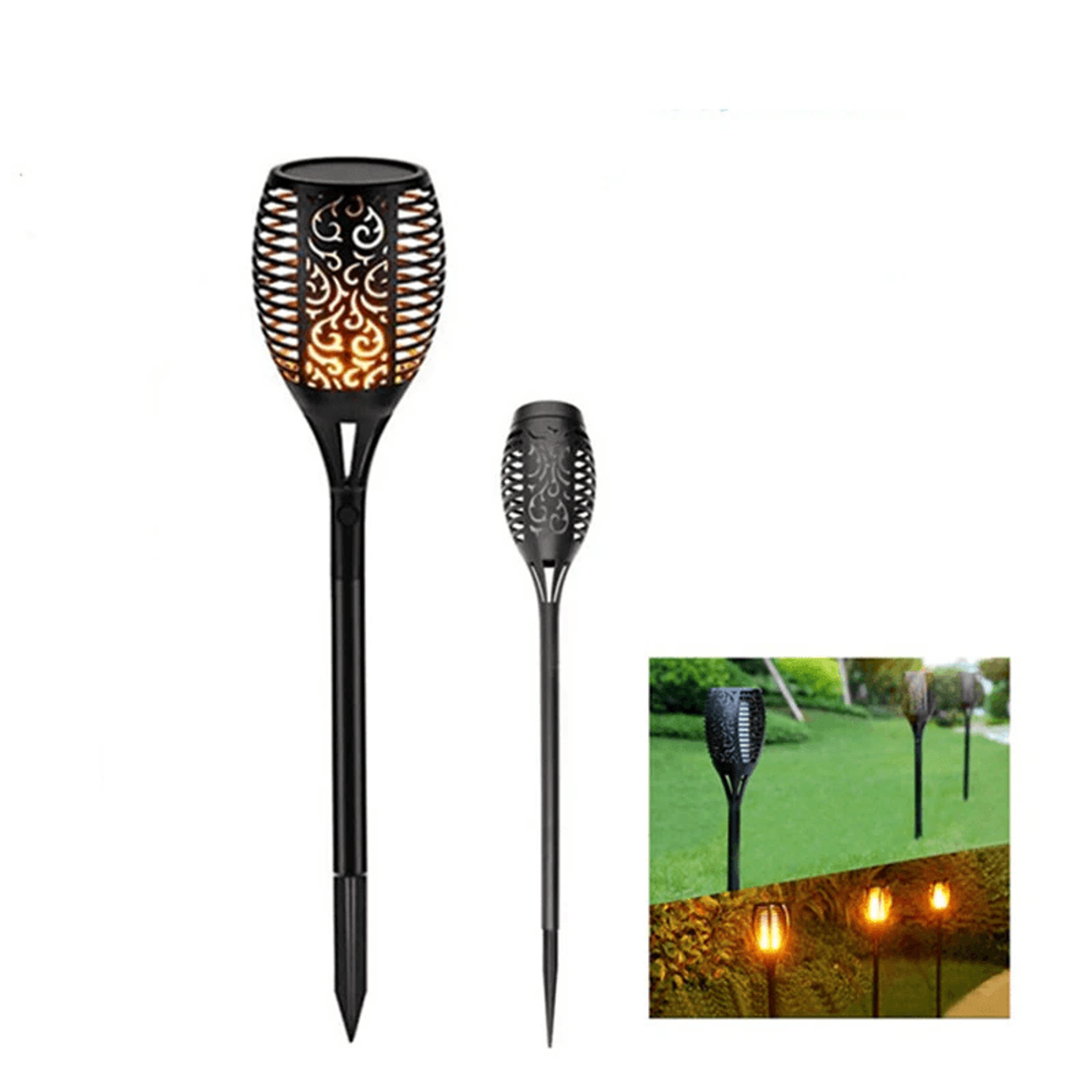 Solar Garden Light Waterproof Flickering Flame Torch For Yard Pathway Decoration 0