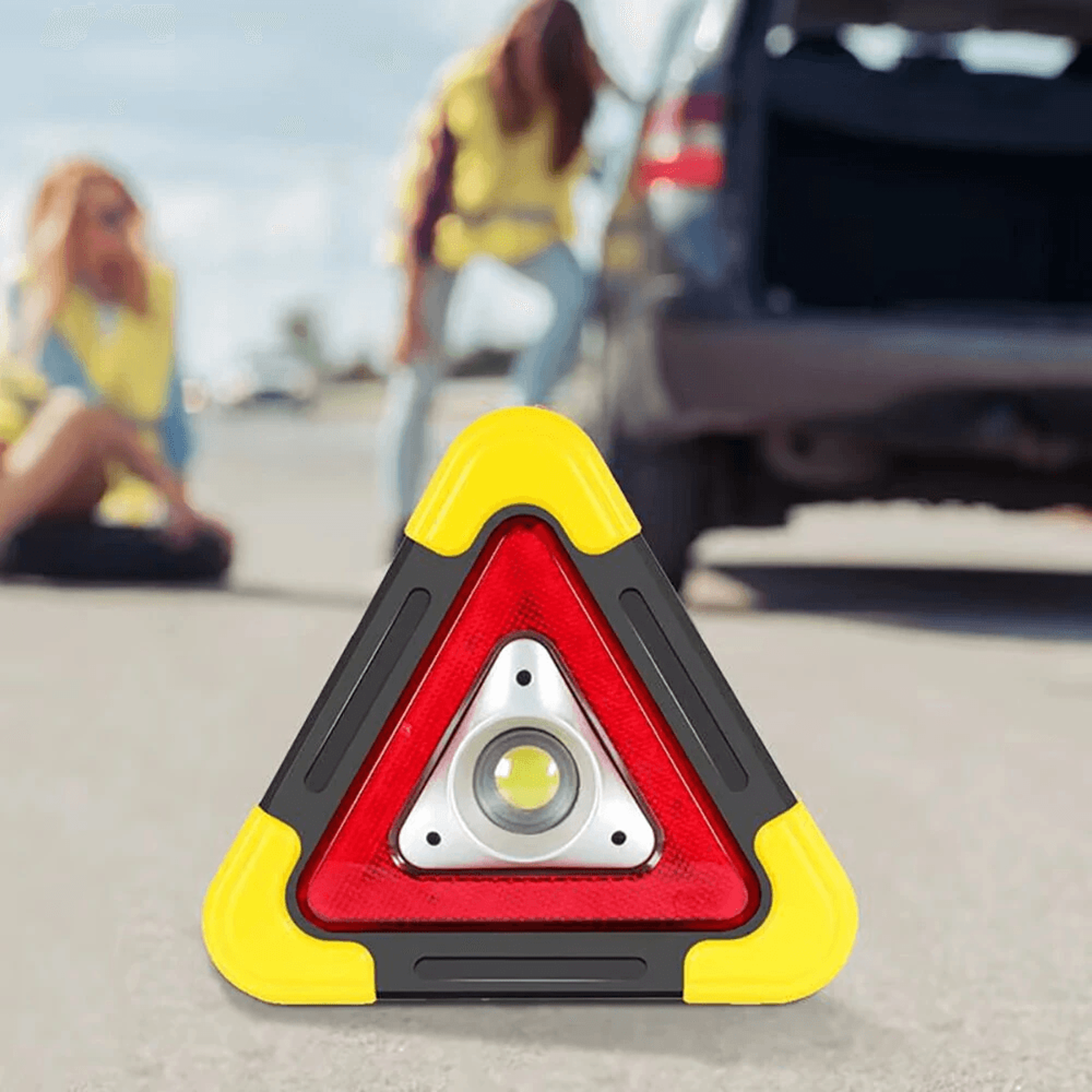 LED Triangle Warning Lamp With Light Modes And USB Rechargeable Power Bank 5