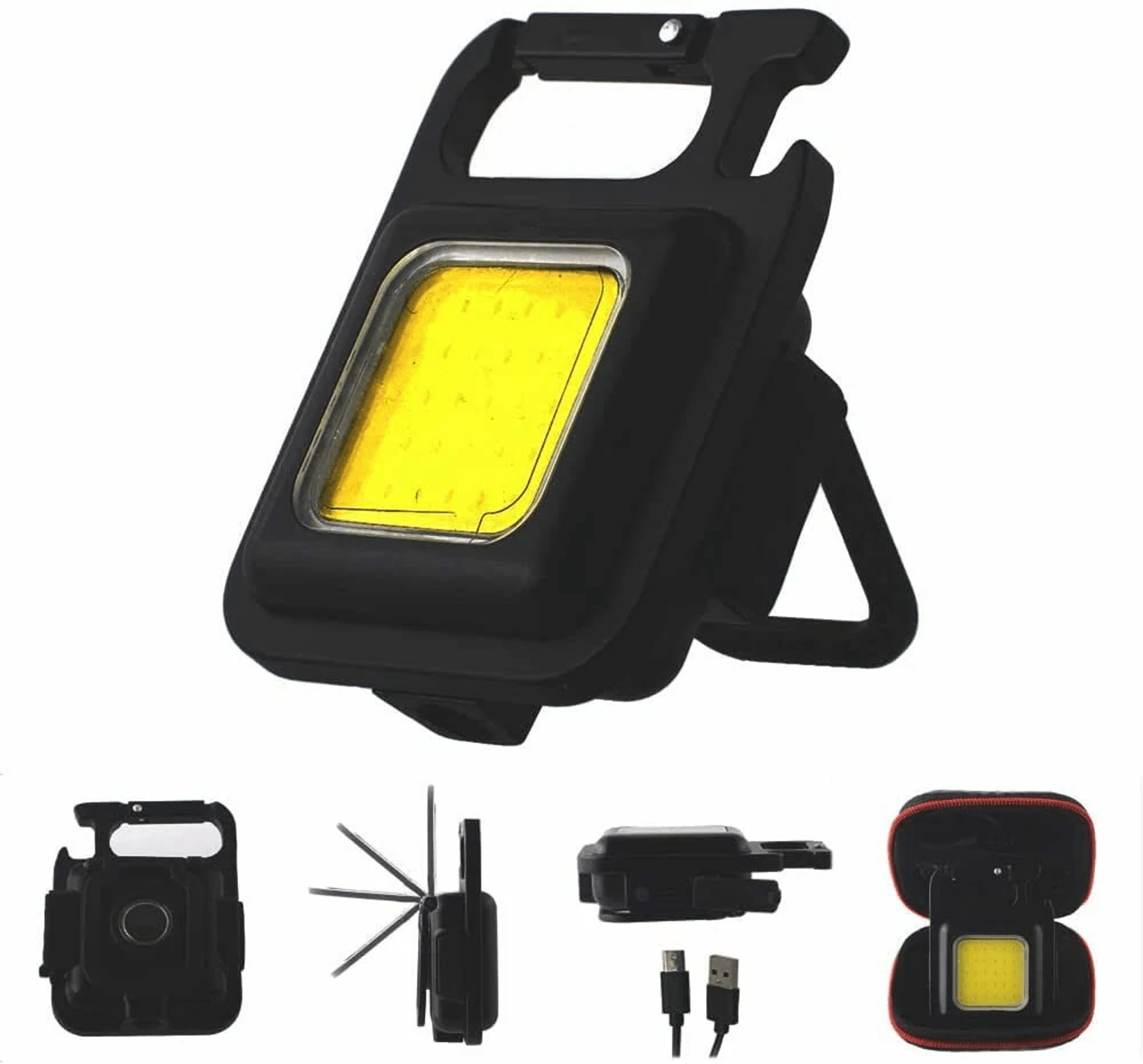 Rechargeable Keychain Flashlight With Work Light Bottle Opener And Carabiner 3