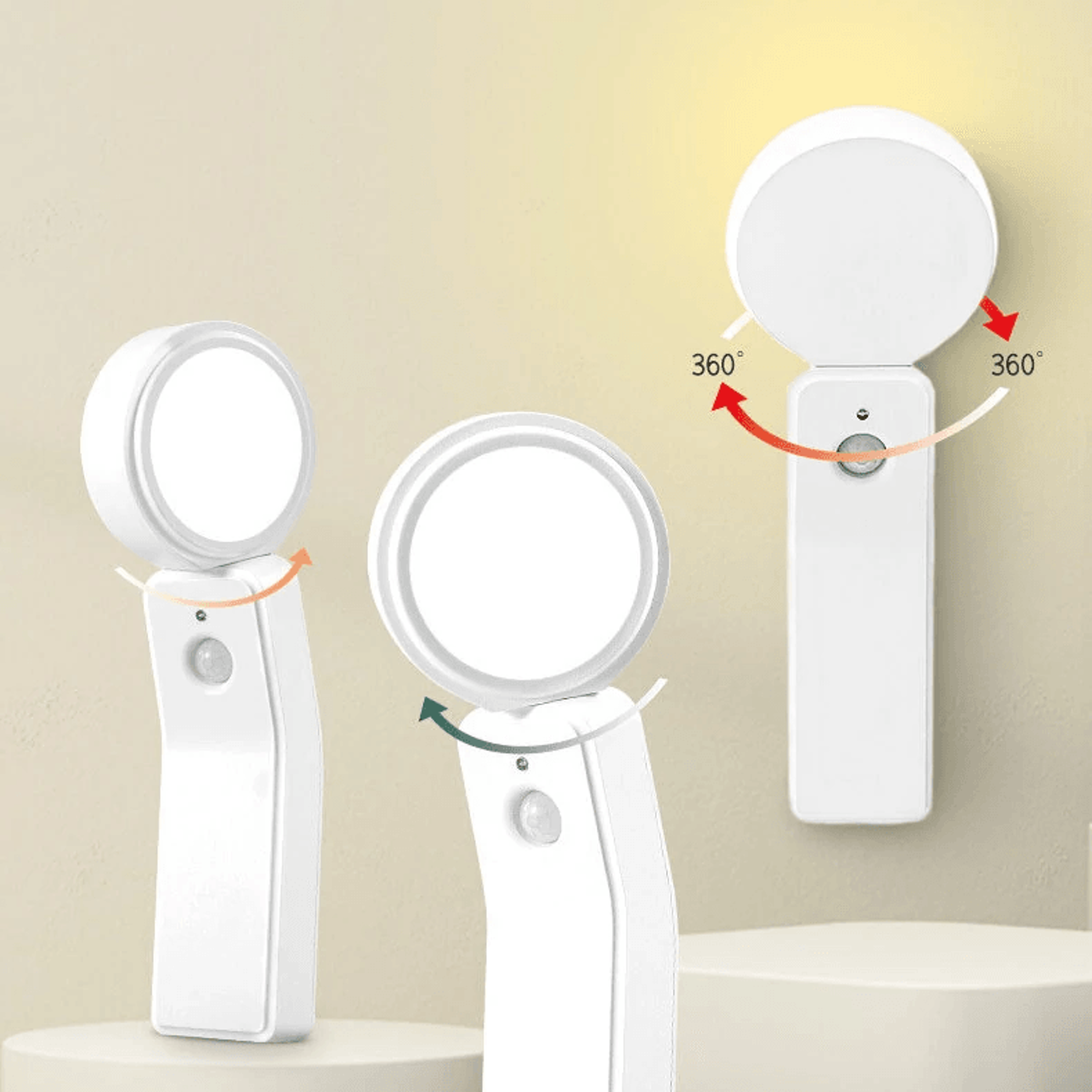 Rechargeable Motion Sensor Night Light With Rotatable Design And Dual Bases 2