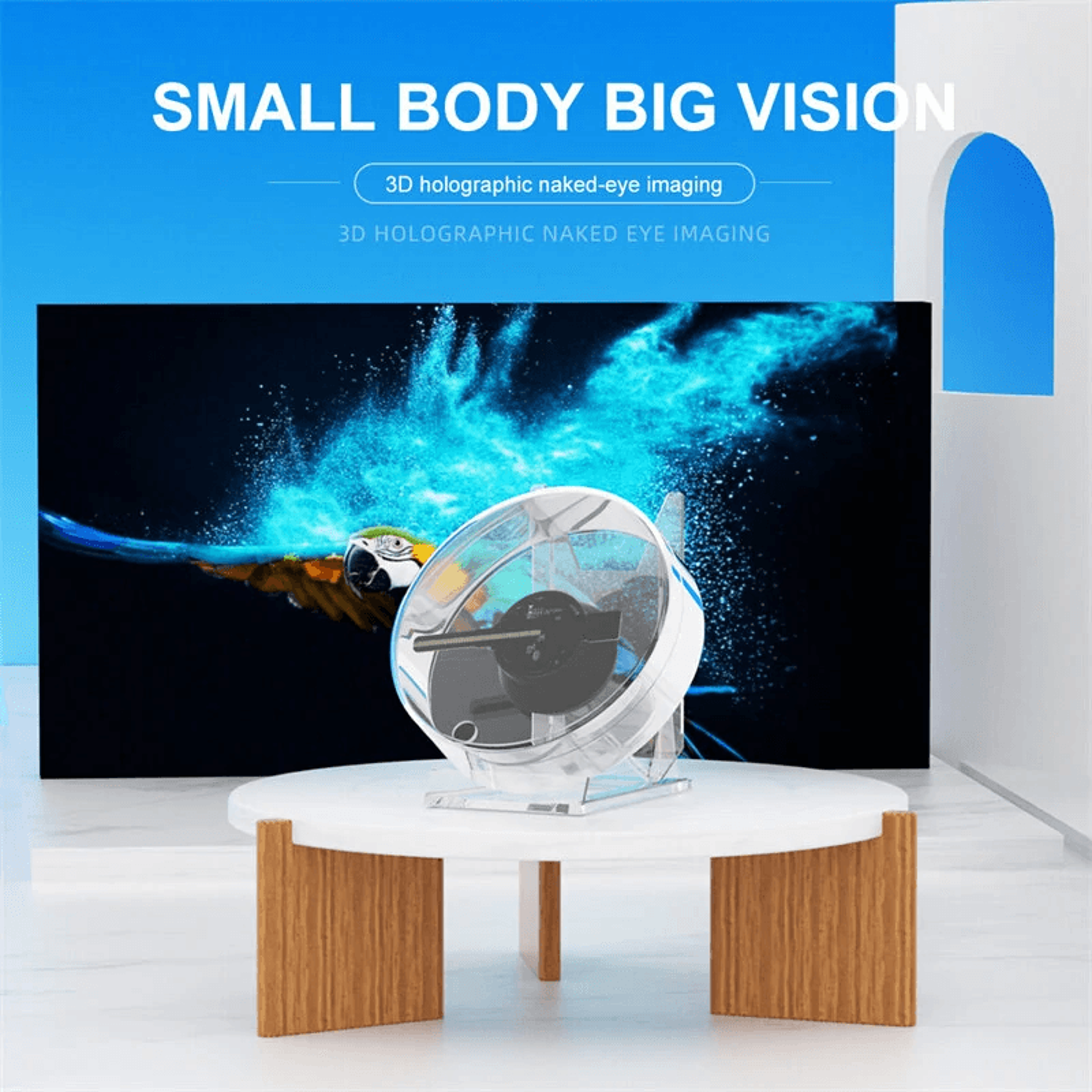 Hologram Fan Projector With Remote Control For Images And Video 8