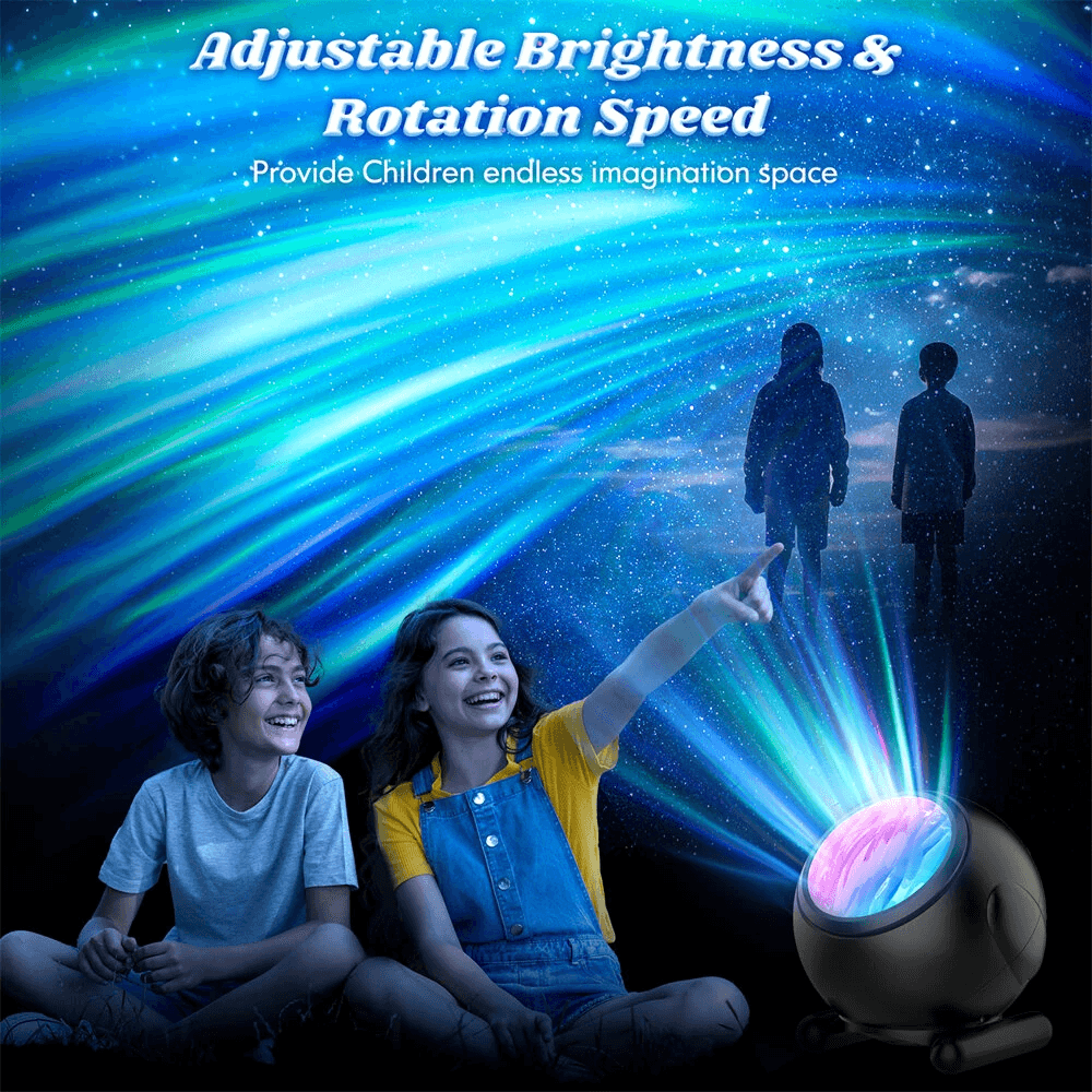 Aurora Lights Projector RGB LED Night Light With Modes Remote Control Timer And White Noise 6